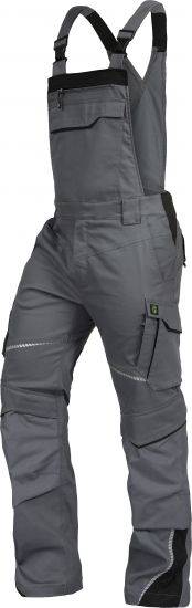 Leibwächter FLEXL Flex Line, Latzhose grau-schwarz, Gr. 30 FLEXL2730