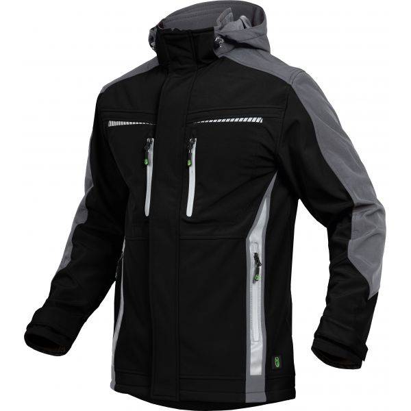Leibwächter FLEXS Flex Line, Softshelljacke schwarz-grau, Gr. 4XL FLEXS254XL