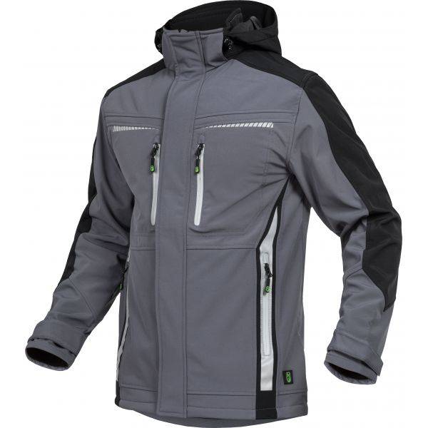 Leibwächter FLEXS Flex Line, Softshelljacke grau-schwarz, Gr. L FLEXS27L