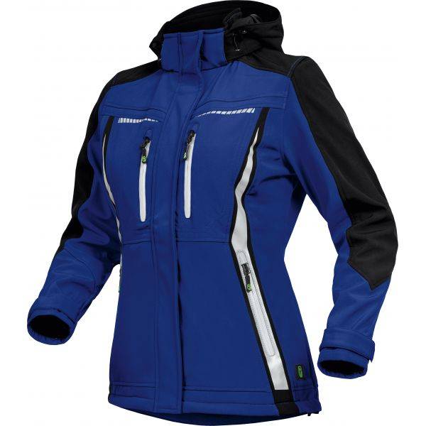 Leibwächter FLXDS Flex Line, Damen-Softshelljacke kornblau-schwarz, Gr. 40 FLXDS2040