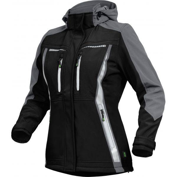 Leibwächter FLXDS Flex Line, Damen-Softshelljacke schwarz-grau, Gr. 44 FLXDS2544