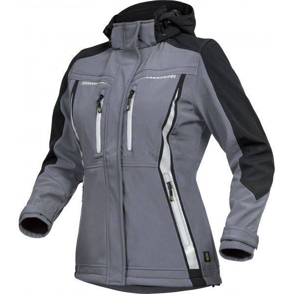 Leibwächter FLXDS Flex Line, Damen-Softshelljacke grau-schwarz, Gr. 50 FLXDS2750