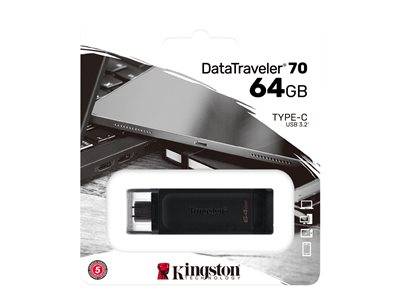 KINGSTON 64GB USB-C3.2 Gen1 DT 70 Eingabe / Ausgabe USB-Stick