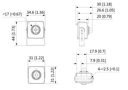 Dahua - IPC-HUM4431SP-L4-0280B-S3 - IP - Lochkamera, - 4MP - 2,8mm fix Objektiv - kein IR - Unterstützt H.265 / H.264 /