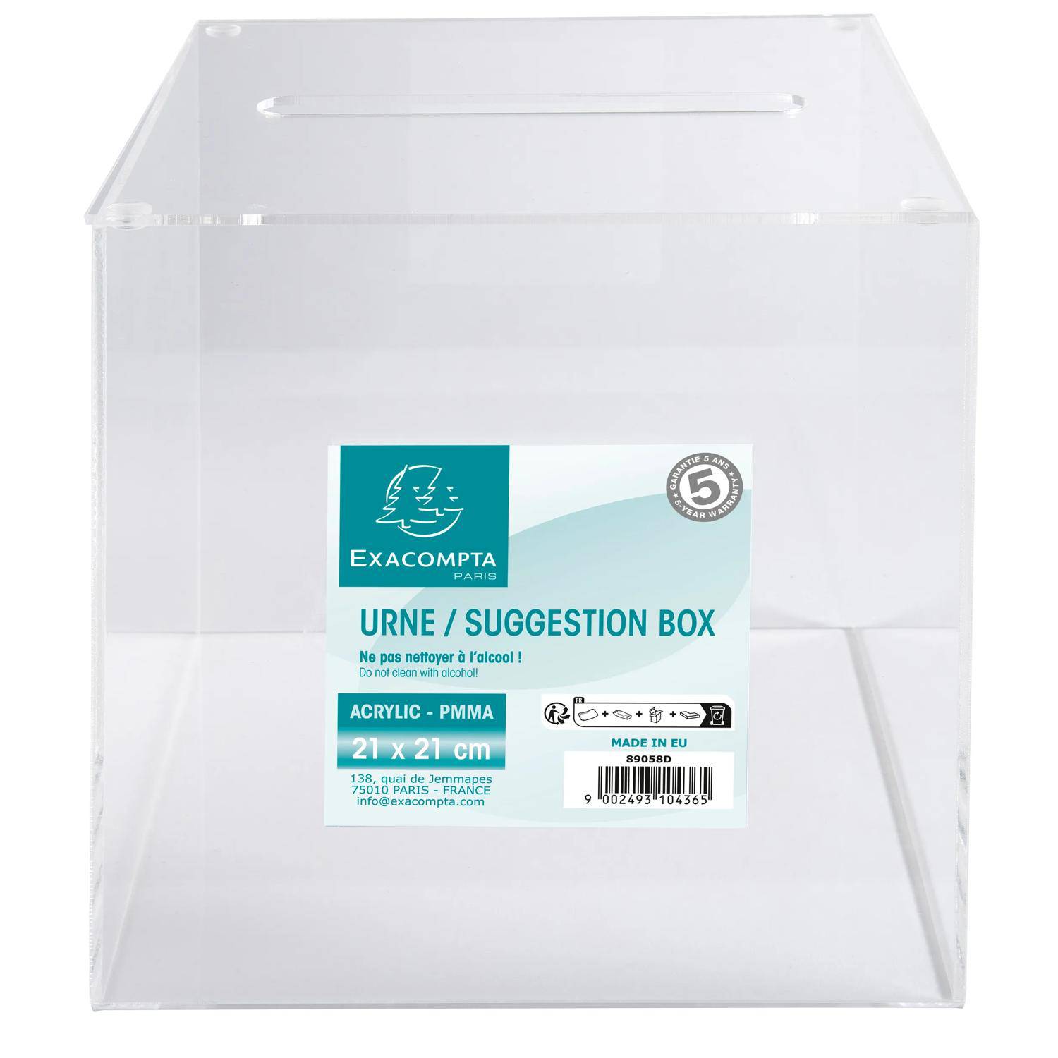 Exacompta Urne 21cm, mit abnehmbarem Deckel - Kristall - 89058D