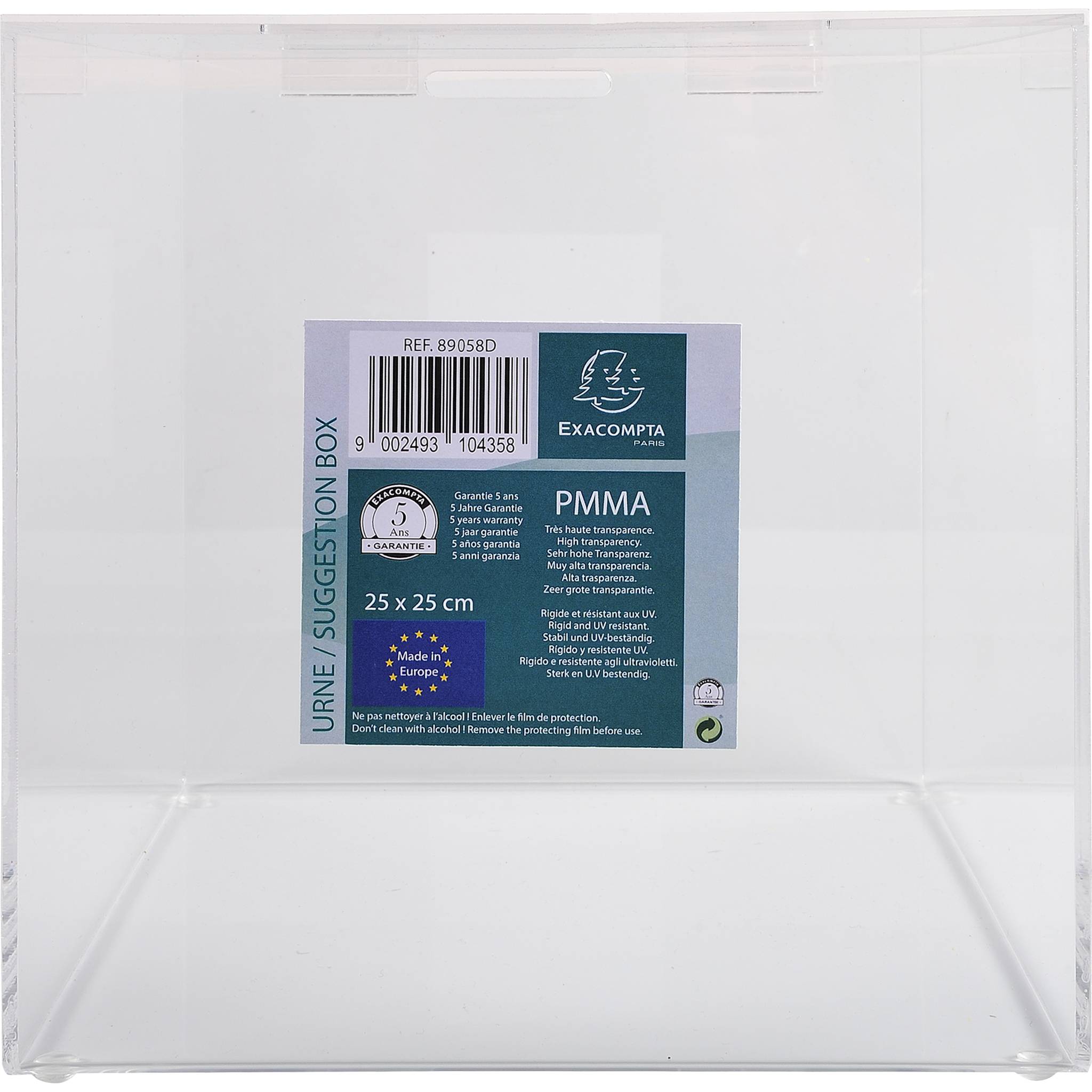 Exacompta Urne 21cm, mit abnehmbarem Deckel - Kristall - 89058D