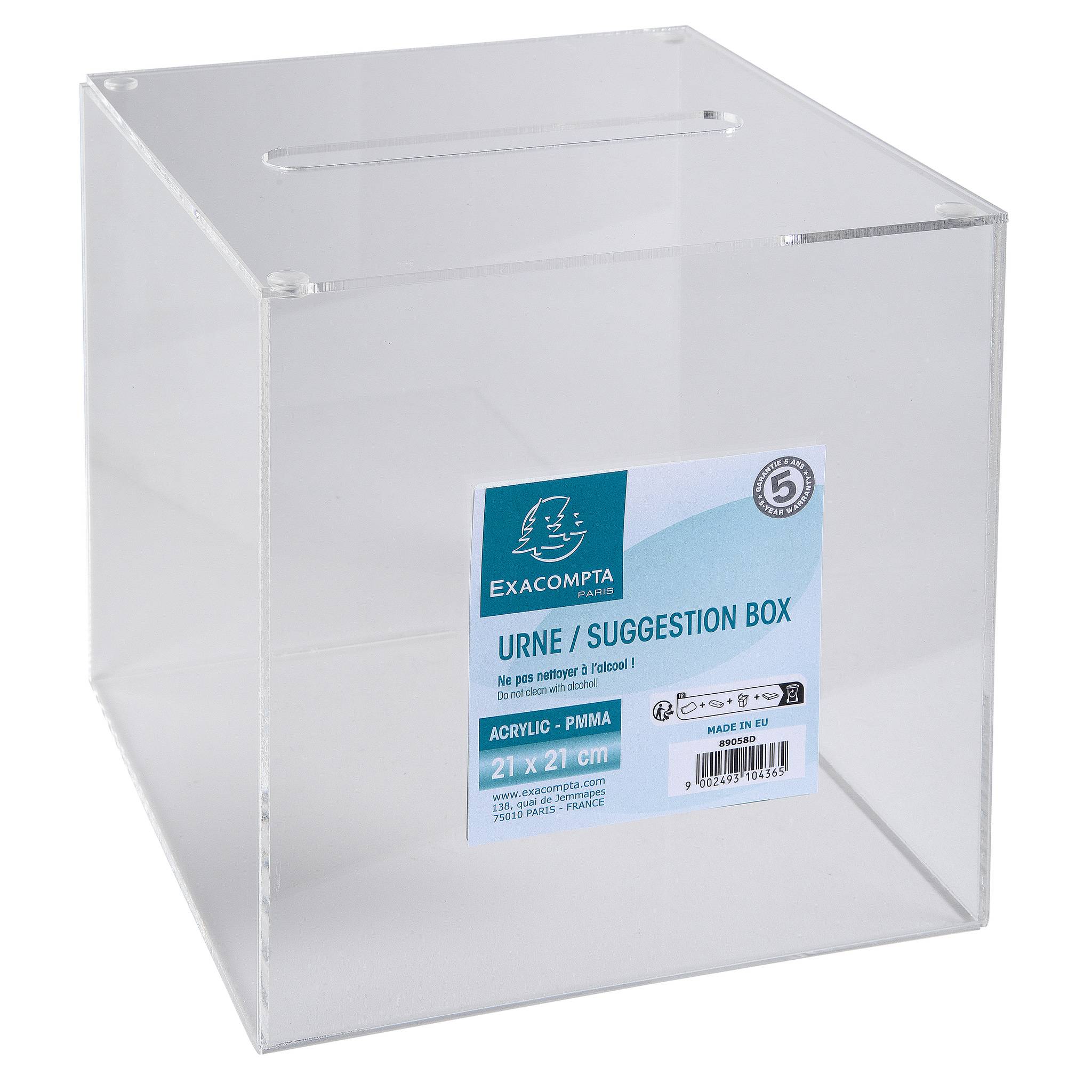 Exacompta Urne 21cm, mit abnehmbarem Deckel - Kristall - 89058D