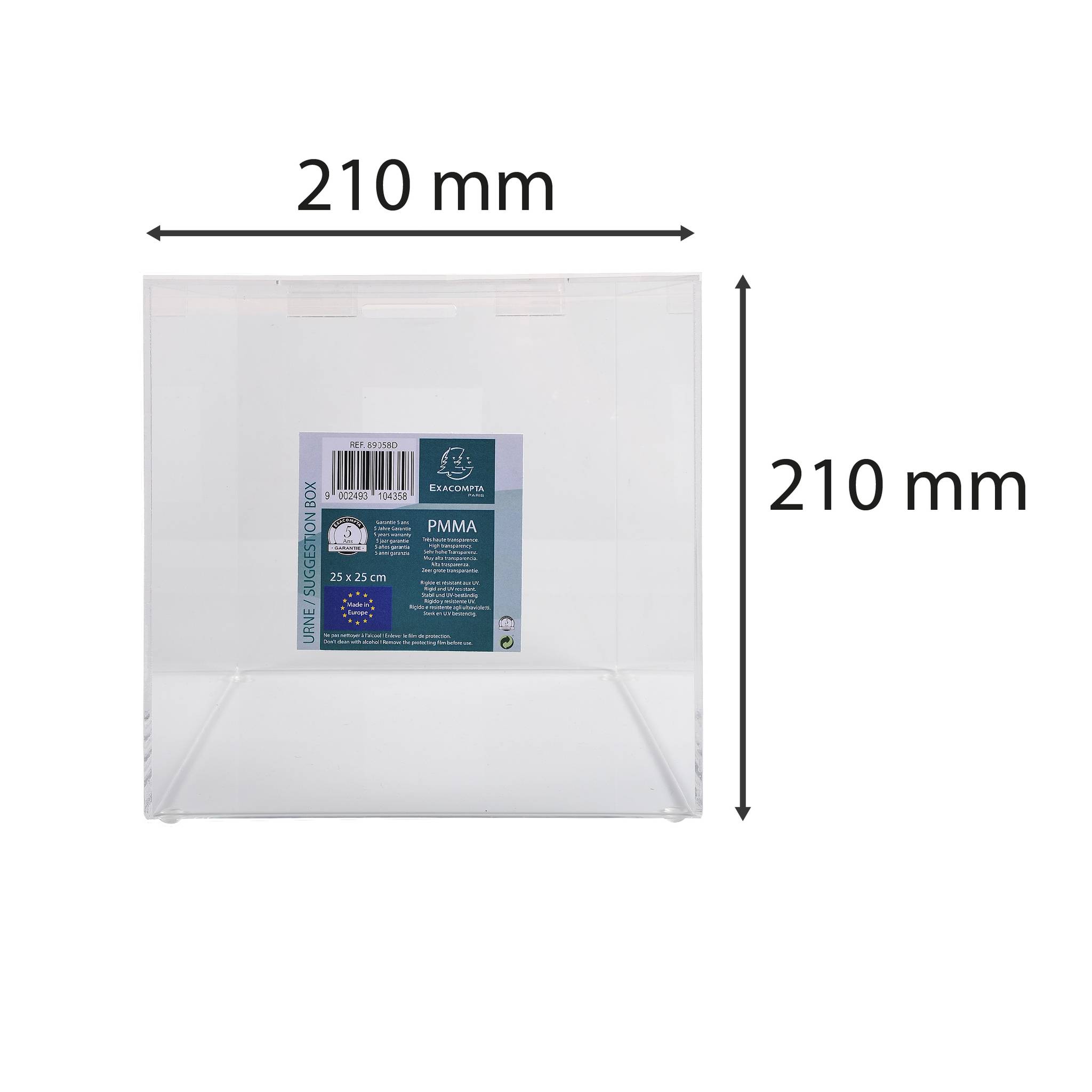 Exacompta Urne 21cm, mit abnehmbarem Deckel - Kristall - 89058D