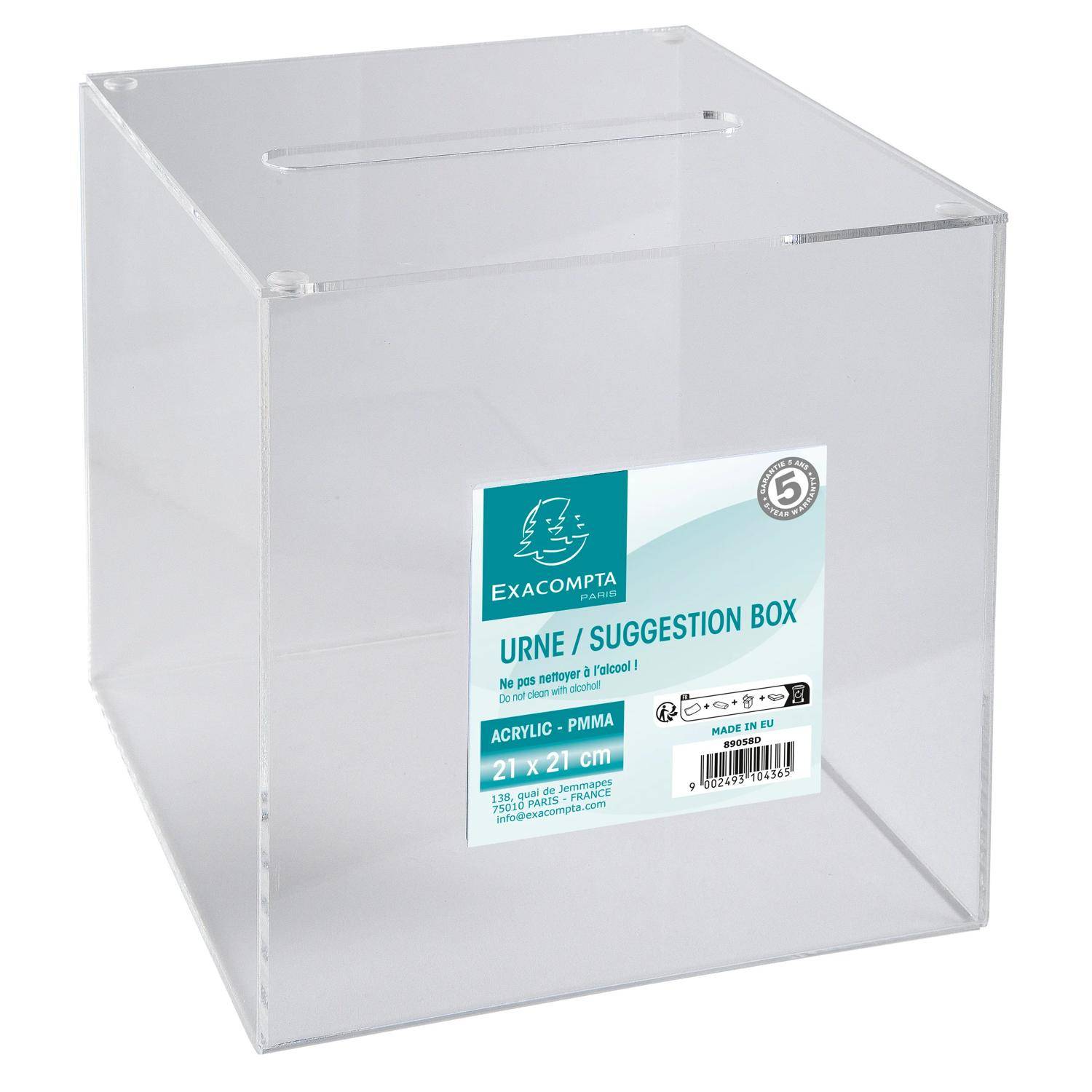 Exacompta Urne 21cm, mit abnehmbarem Deckel - Kristall - 89058D