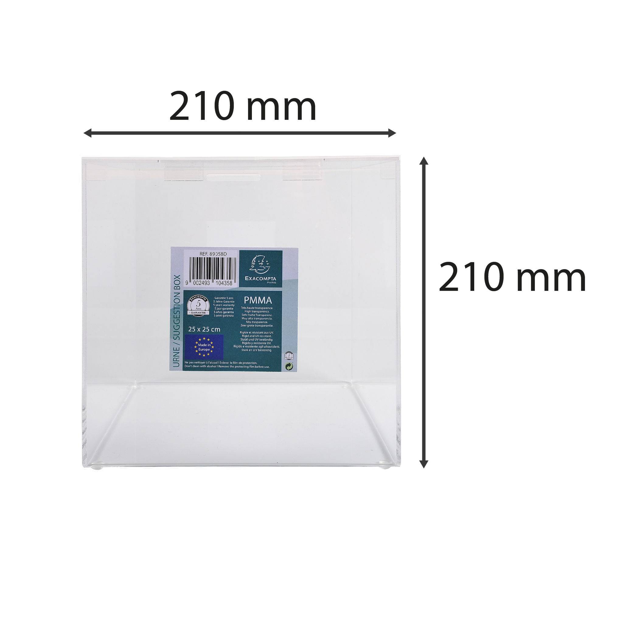 Exacompta Urne 21cm, mit abnehmbarem Deckel - Kristall - 89058D