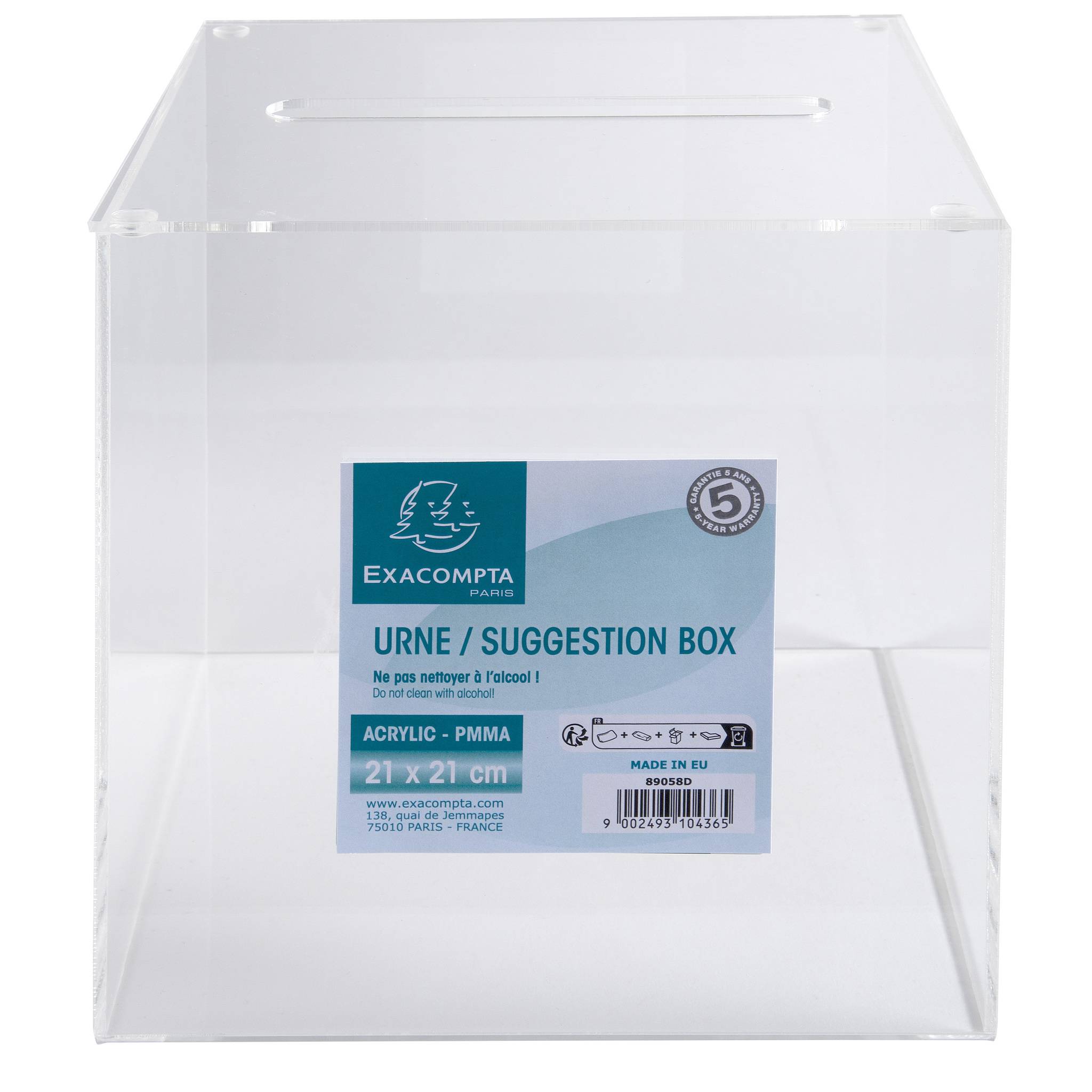 Exacompta Urne 21cm, mit abnehmbarem Deckel - Kristall - 89058D