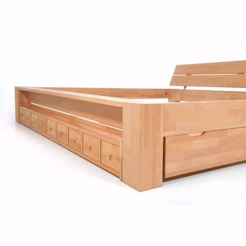 Doppelbett Kalifornien Kiefer massiv Schubladen Balkenbett Handarbeit 200x200