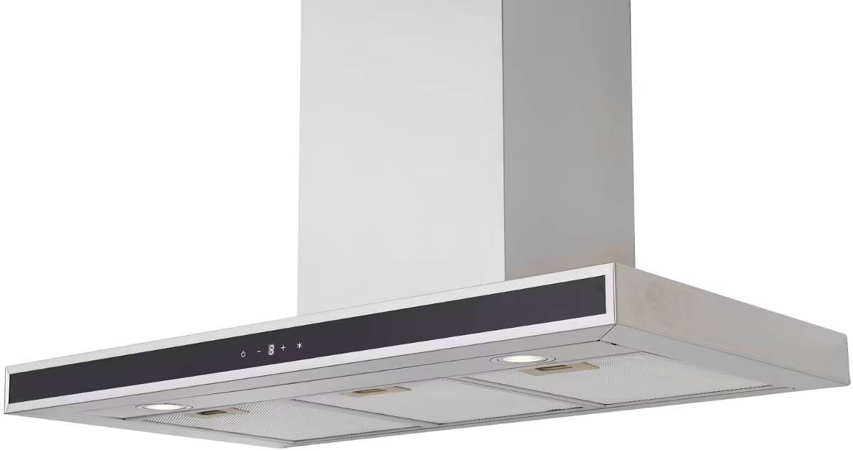 PKM Kaminabzugshaube 8090G Z - 90cm, Touch-Control, Edelstahl, Glasfront schwarz