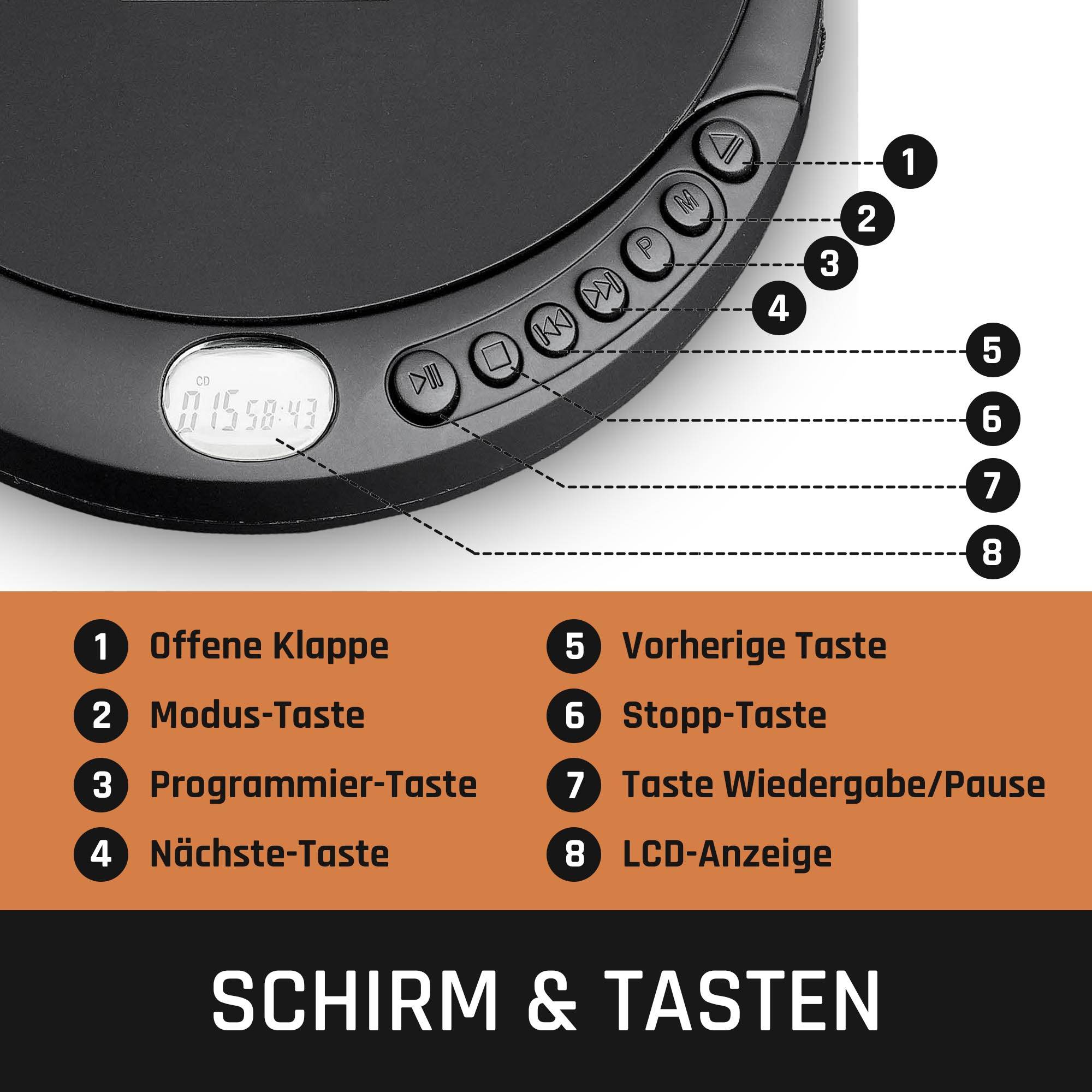 Dein Soundtrack für unterwegs: Lenco CD-200Mit dem Lenco CD-200 tragbaren CD/MP3-Spieler genießt du hochwertigen Klang, egal wohin die Reise geht.