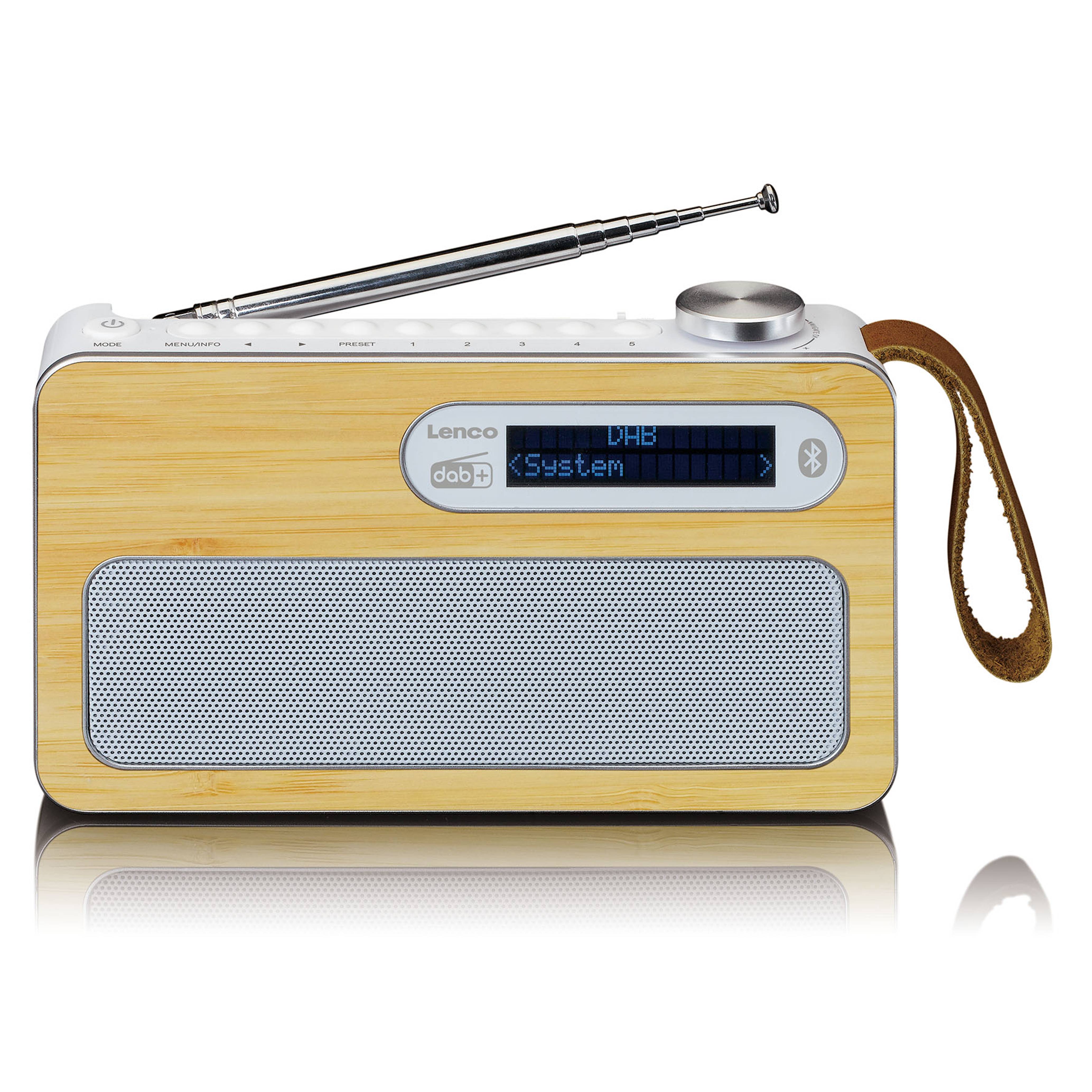 Lenco PDR-040BAMBOOWH: Ihr perfekter musikalischer Begleiter Das Lenco PDR-040BAMBOOWH ist mehr als nur ein Radio. Mit diesem tragbaren DAB+-Radio