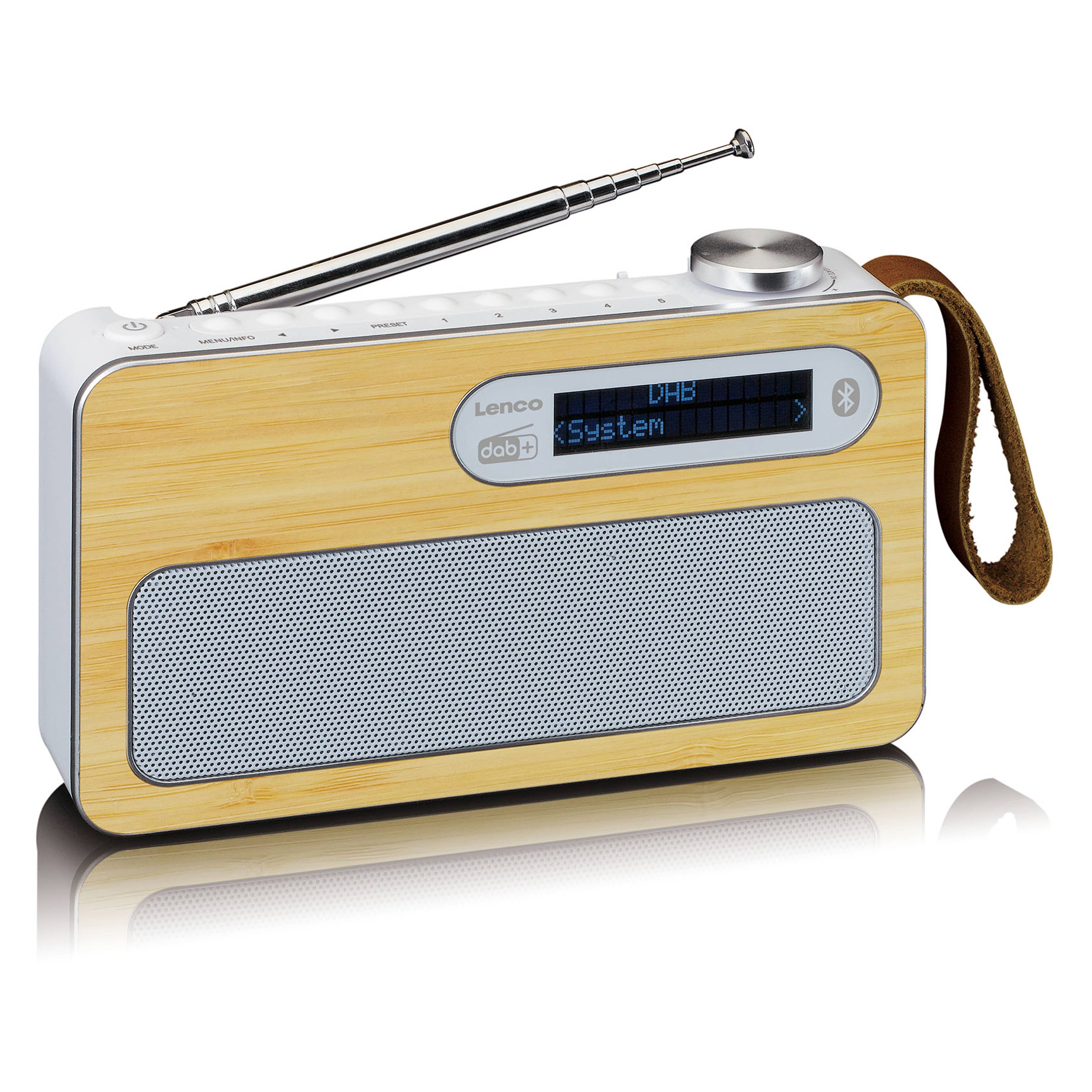 Lenco PDR-040BAMBOOWH: Ihr perfekter musikalischer Begleiter Das Lenco PDR-040BAMBOOWH ist mehr als nur ein Radio. Mit diesem tragbaren DAB+-Radio