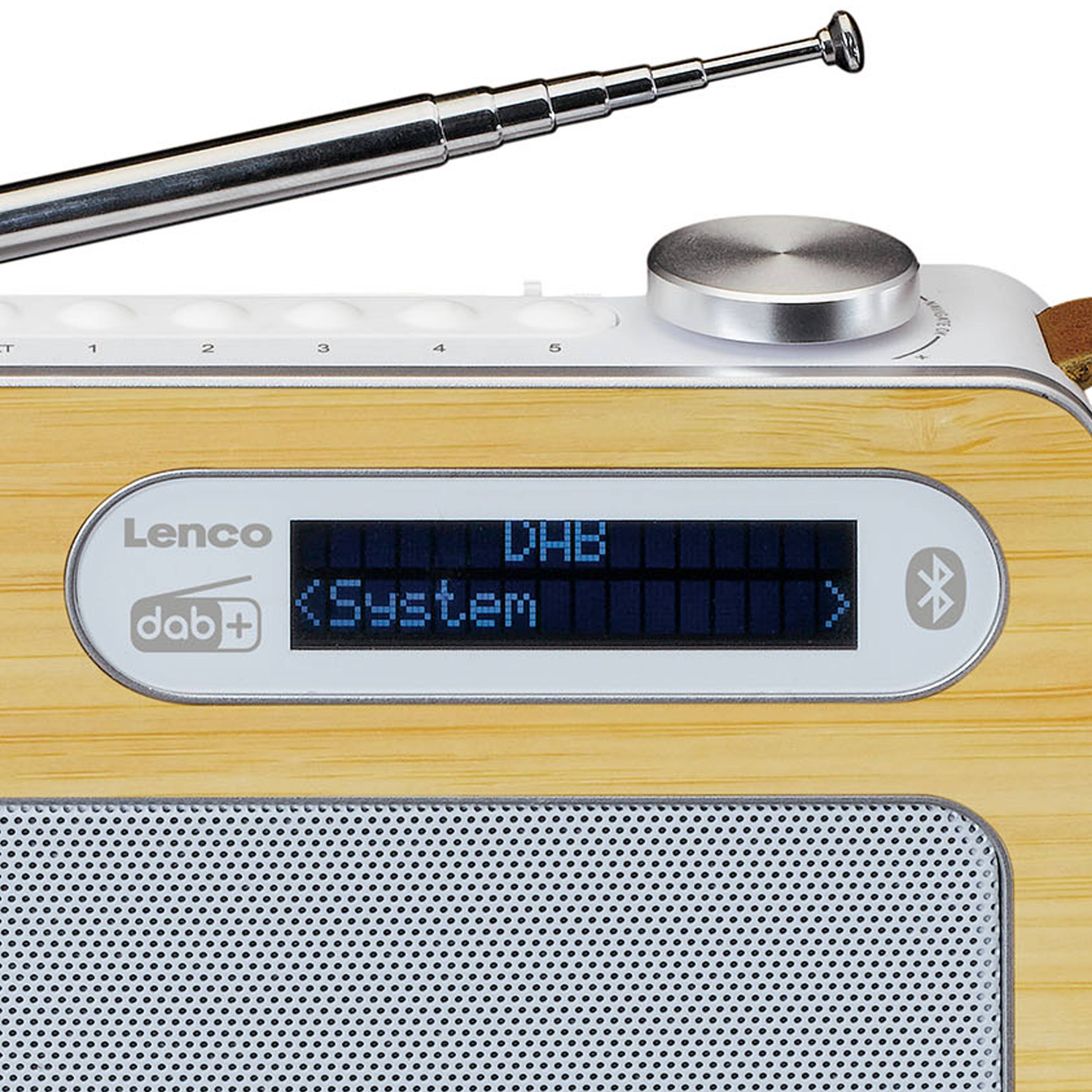 Lenco PDR-040BAMBOOWH: Ihr perfekter musikalischer Begleiter Das Lenco PDR-040BAMBOOWH ist mehr als nur ein Radio. Mit diesem tragbaren DAB+-Radio