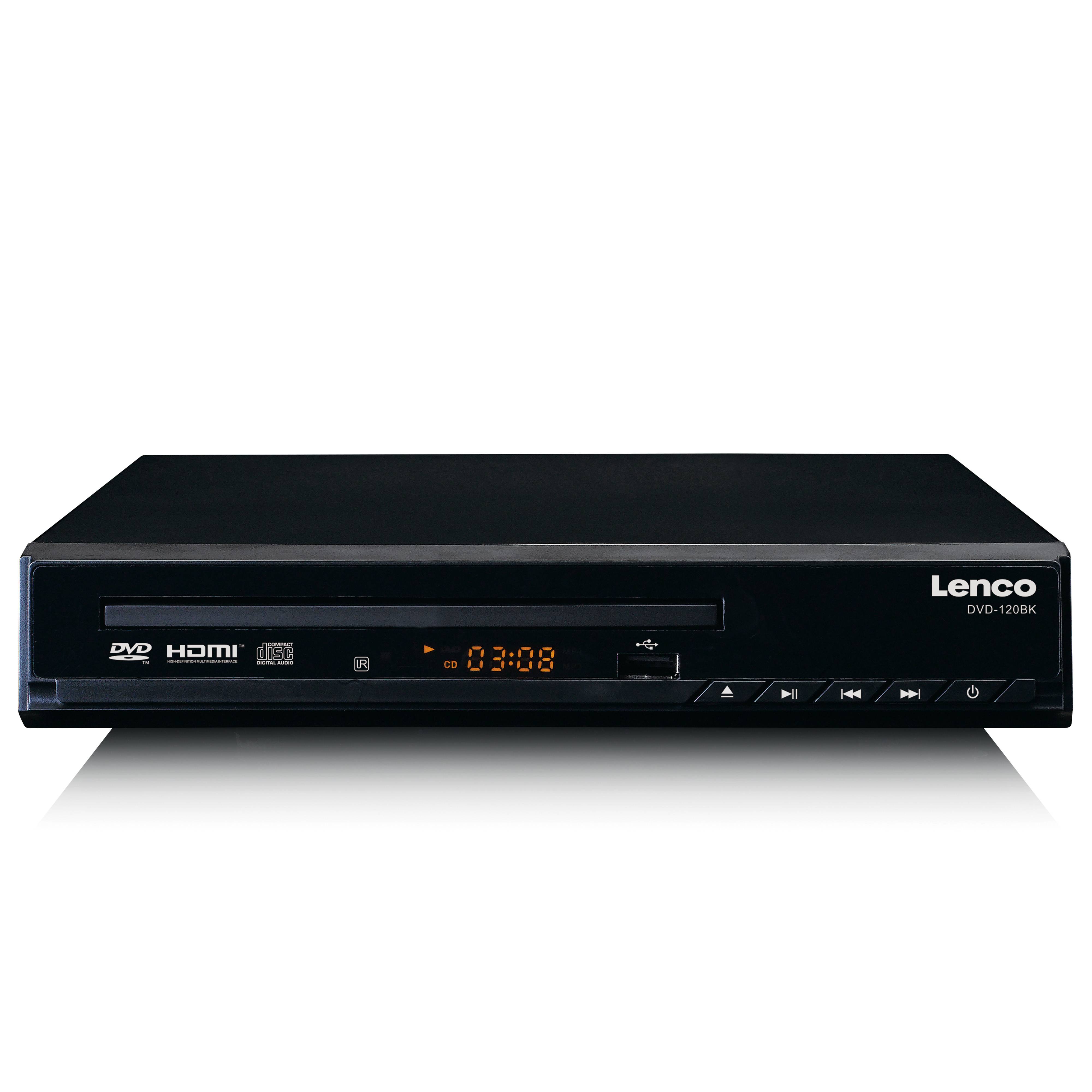 Lenco DVD-120BK - DVD Player mit HDMI und Scart - Display - Fernbedienung