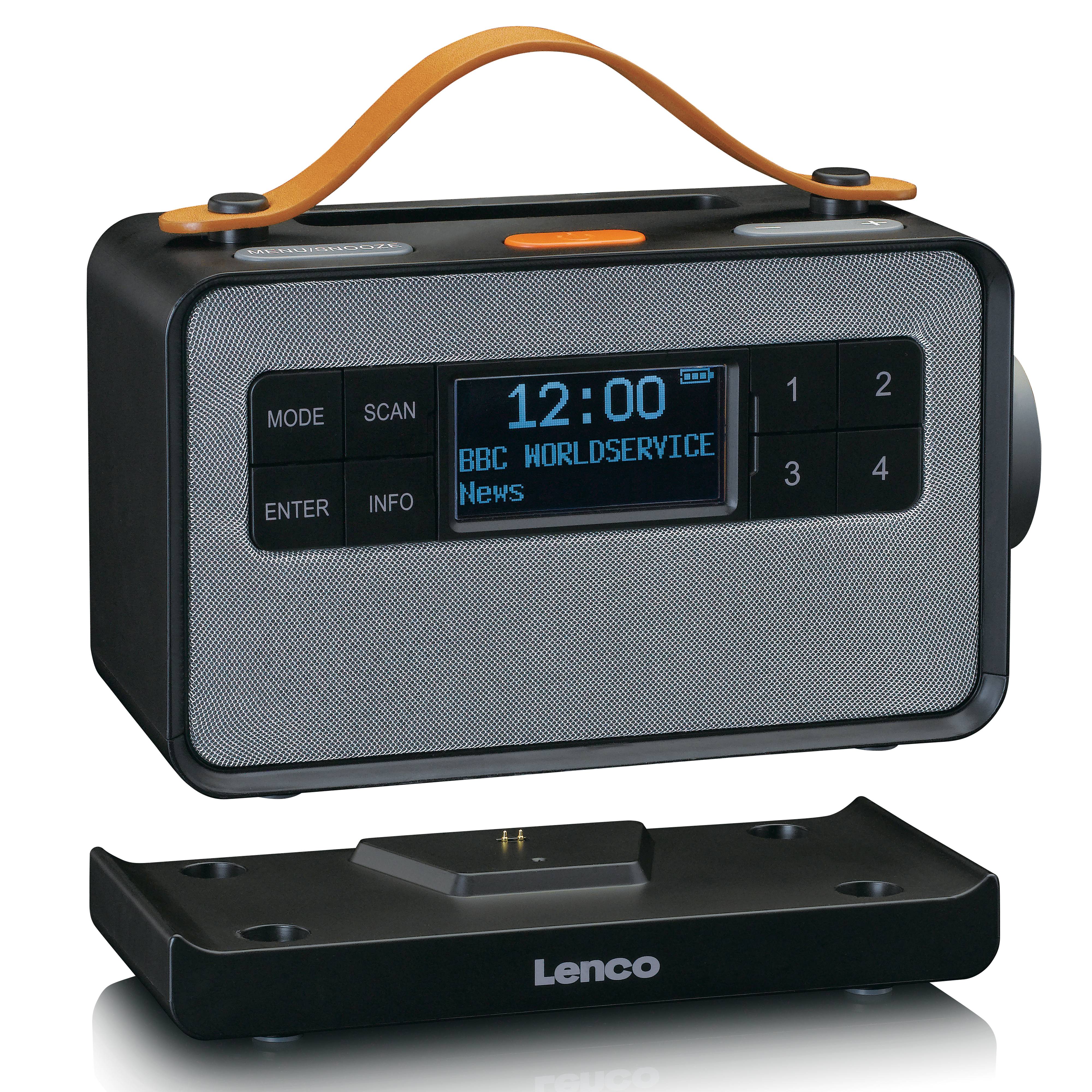 Lenco PDR-065BK - Transportables UKW-/DAB+-Radio mit großen Tasten und „Easy Modus“-Funktion, Schwarz
