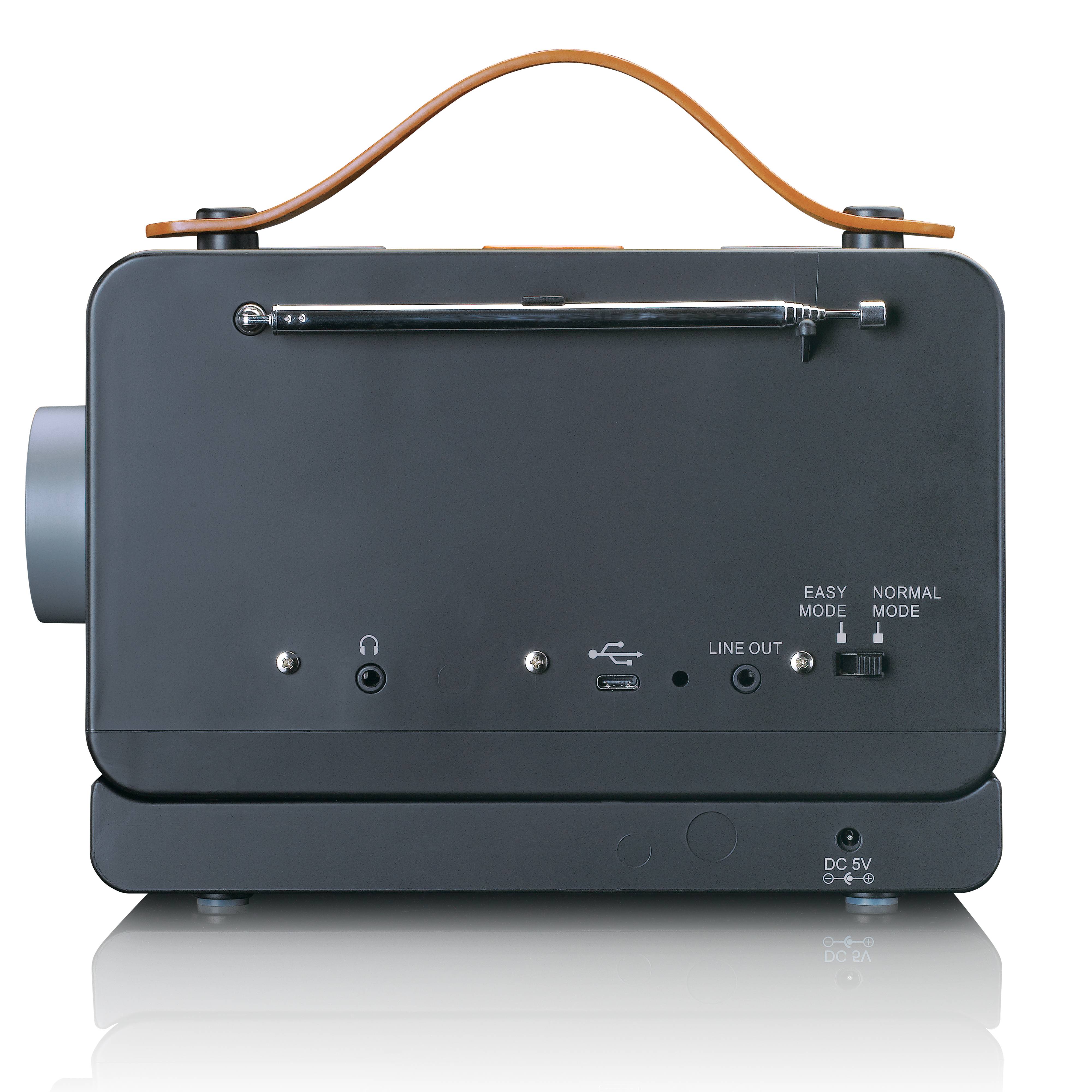 Lenco PDR-065BK - Transportables UKW-/DAB+-Radio mit großen Tasten und „Easy Modus“-Funktion, Schwarz