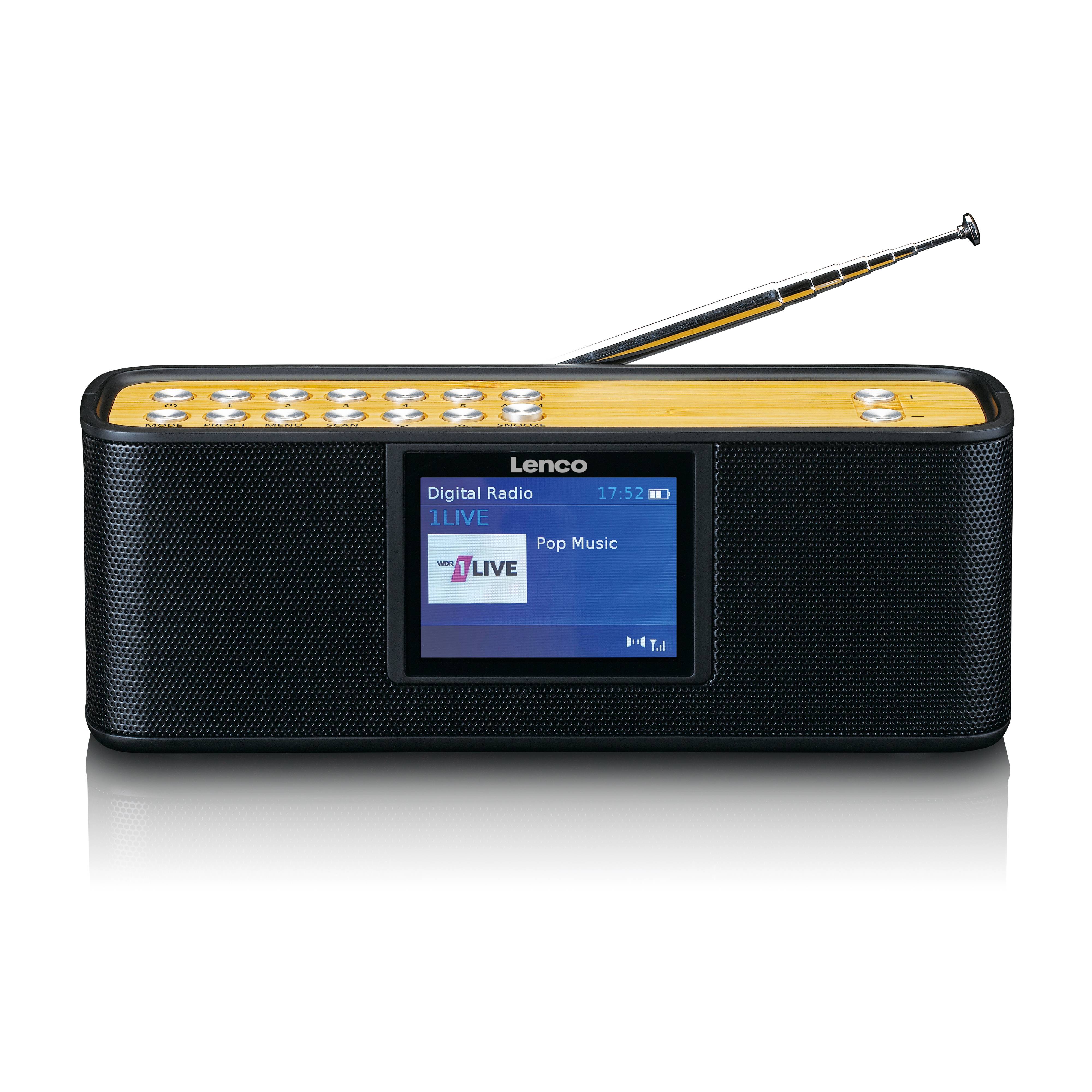 Überall Musikgenuss mit dem Lenco PDR-045BK – Ihr tragbares DAB+ Radio und Bluetooth-Lautsprecher!Entdecken Sie die perfekte Kombination aus Stil