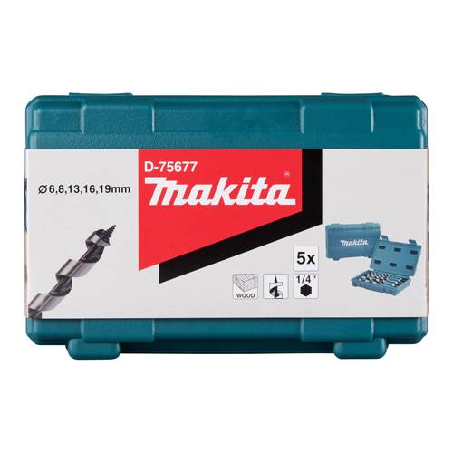 MAKITA D-75677 - Schlangenbohrer-Set (5-teilig | inkl. Box)