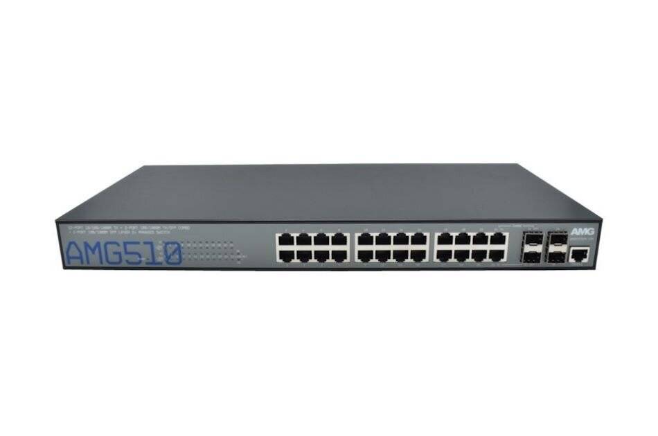 AMG Systems AMG510-22G-2C-2S, Managed Switch 22(4) x 10/100/ 1GBT RJ45 & 2(4) x 1GFX SFP Slots