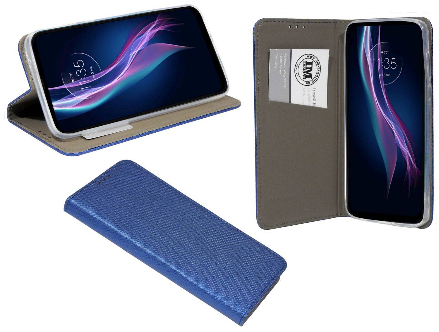 Intelligente magnetische Smar Magnet Hülle kompatibel mit Motorola Moto G13 / G23 Blau