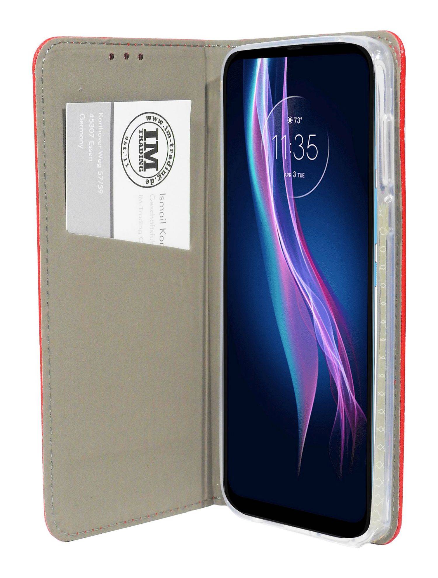 Intelligente magnetische Smar Magnet Hülle kompatibel mit Motorola Moto G13 / G23 Rot