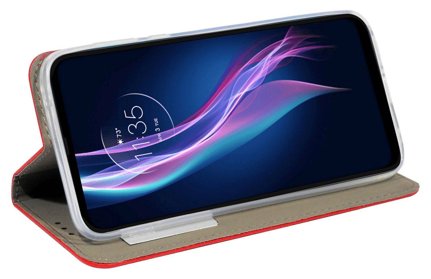 Intelligente magnetische Smar Magnet Hülle kompatibel mit Motorola Moto G13 / G23 Rot