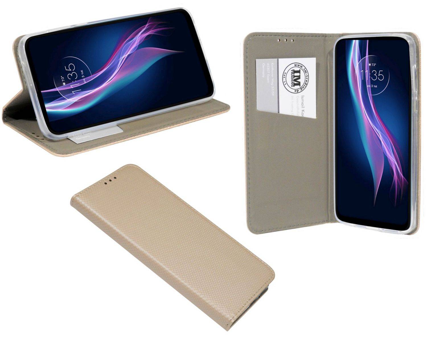 Intelligente magnetische Smar Magnet Hülle kompatibel mit Motorola Moto G13 / G23 Gold