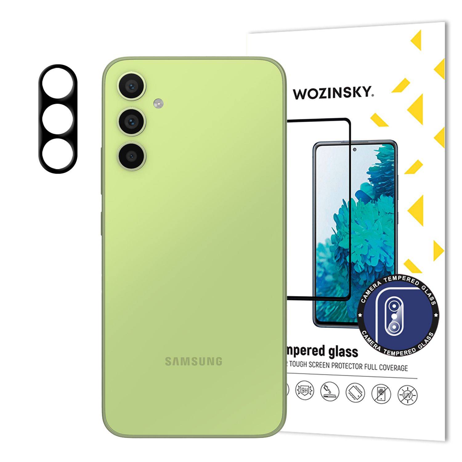 Full Camera Glass gehärtetes Glas kompatibel mit Samsung Galaxy A34 5G für 9H Kamera
