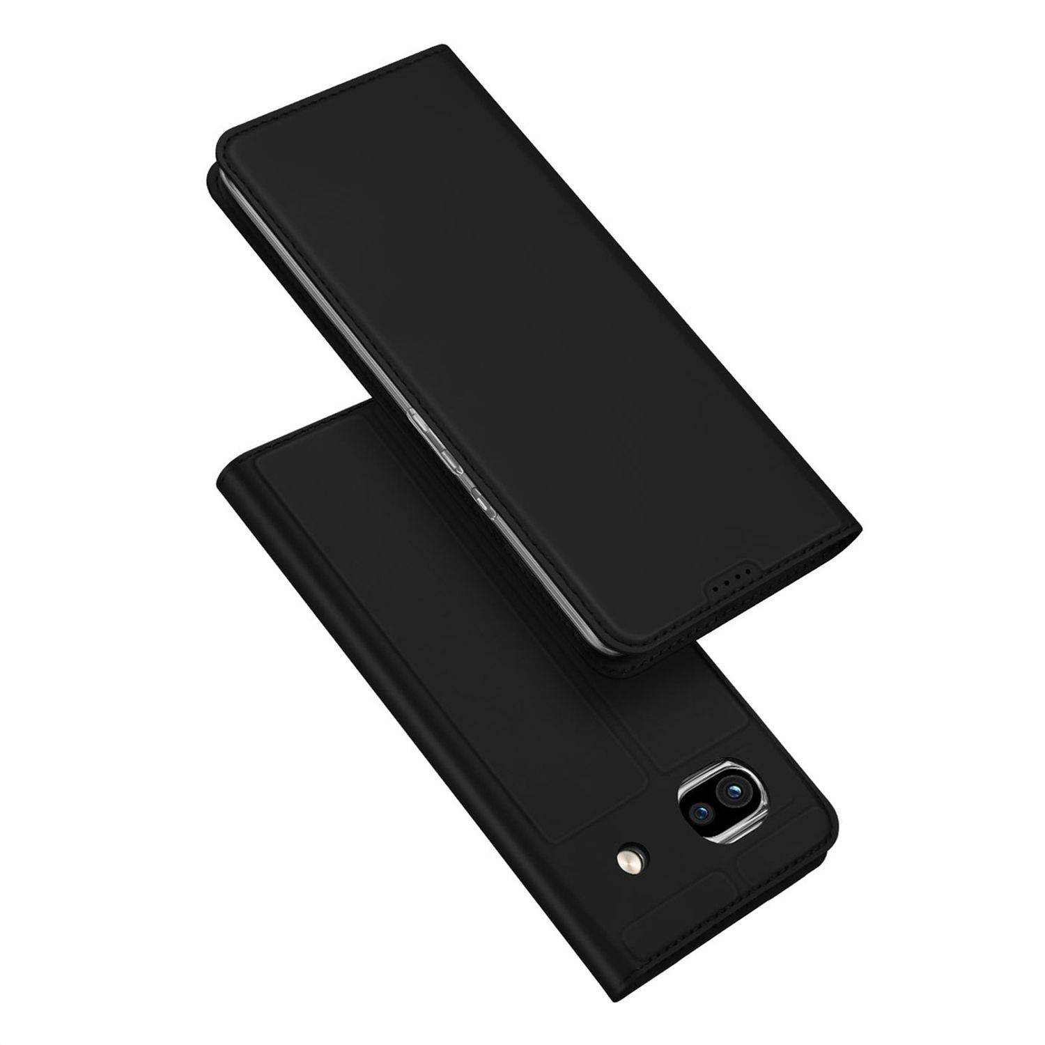 Dux Ducis Skin Pro Hülle kompatibel mit Google Pixel 7a Flip Card Wallet Stand Schwarz