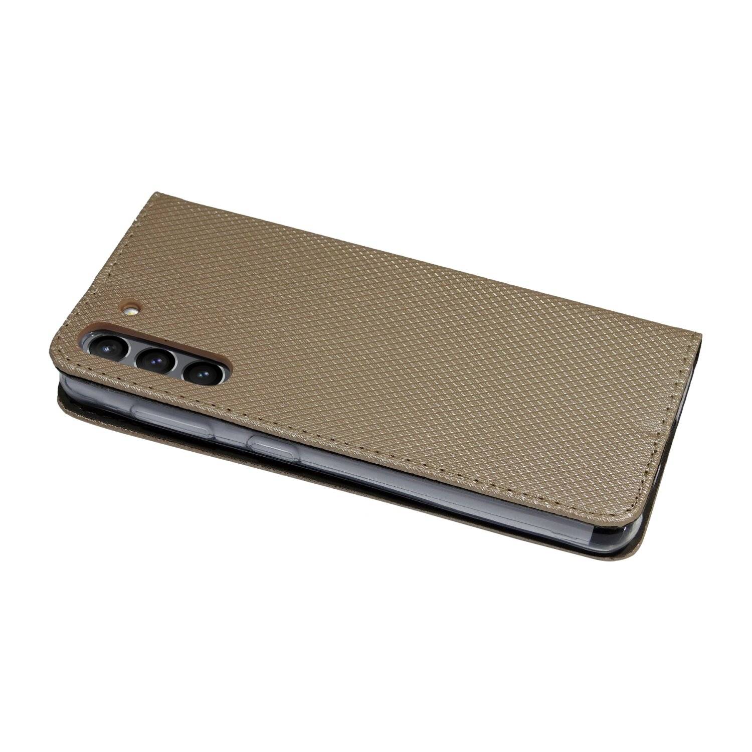 Buch Tasche "Smart" für SAMSUNG GALAXY S23 PLUS Handy Hülle Etui Brieftasche mit Standfunktion, Kartenfach Gold