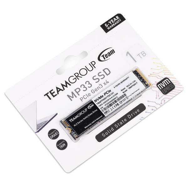 Teamgroup MP33 SSD Festplatte 1TB M.2 2280 PCIe 3.0 x4 Lesen 1800MB/s, Schreiben 1500MB/s