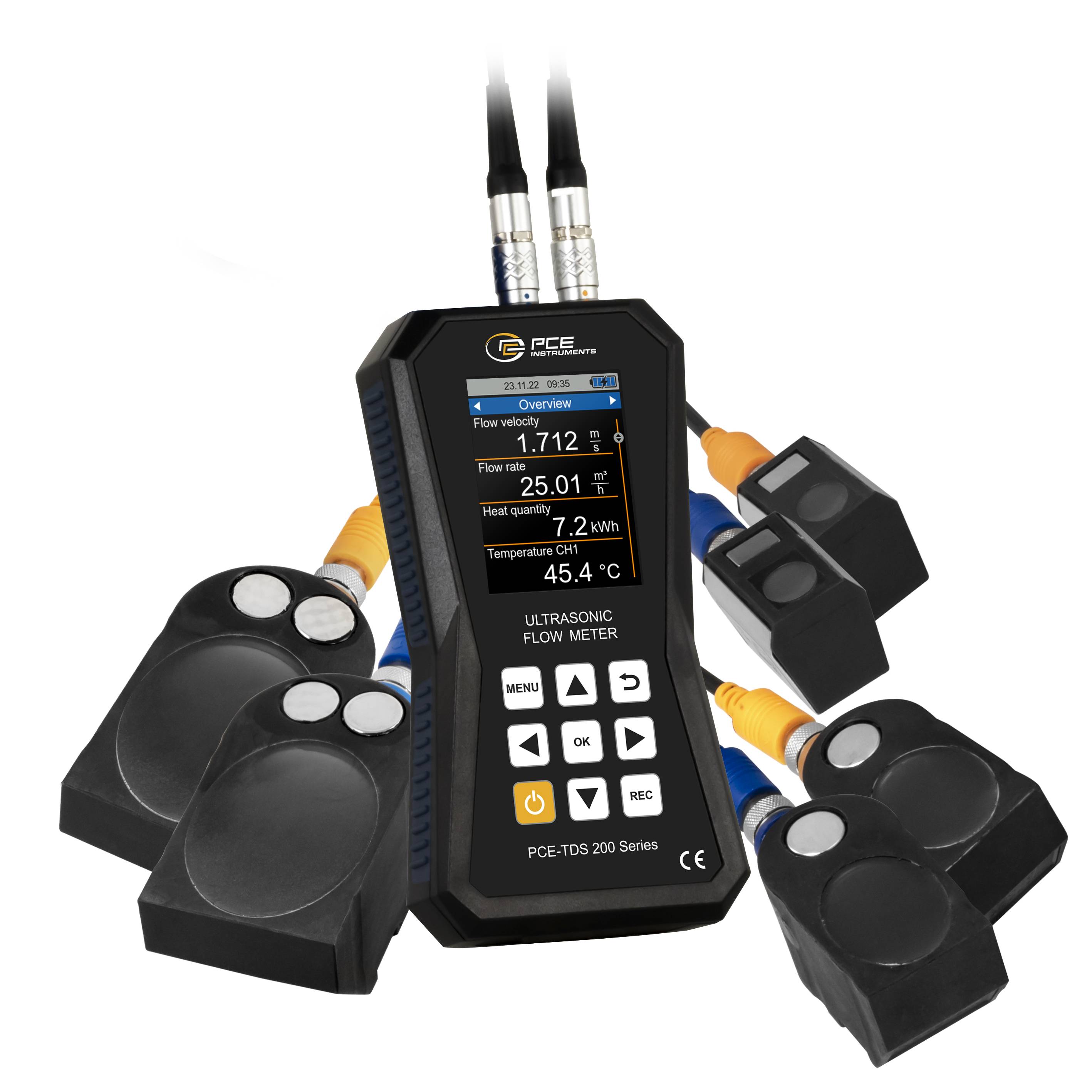 PCE Instruments Ultraschall-Durchflussmessgerät PCE-TDS 200 SML mit Sensoren für Rohrgrösse 20-108/50-700/315-6000 mm