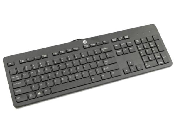 HP Slim Keyboard USB, Schwarz, Layout Französisch