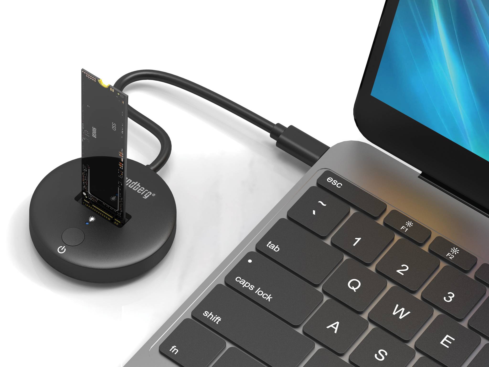 SANDBERG SSD-Dockingstation Schächte: 1 - M.2 - M.2 NVMe Card - USB-C 3.2 (Gen 2)