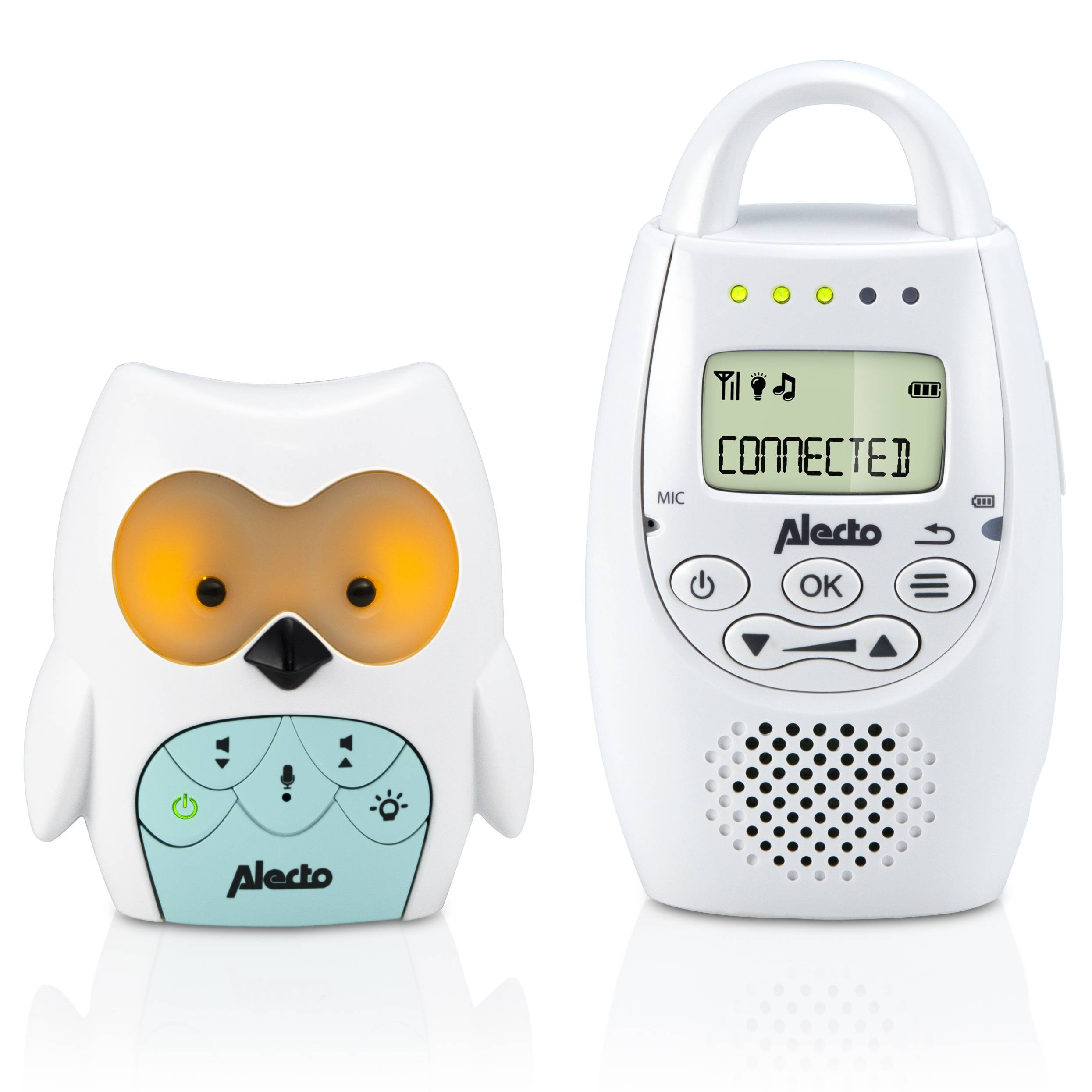 Eulen-Babyphone: Sicherheit und Gemütlichkeit für Ihr KindBringen Sie mit dem Alecto Baby DBX-84 Babyphone in süßem Eulen-Design Sicherheit und Ko