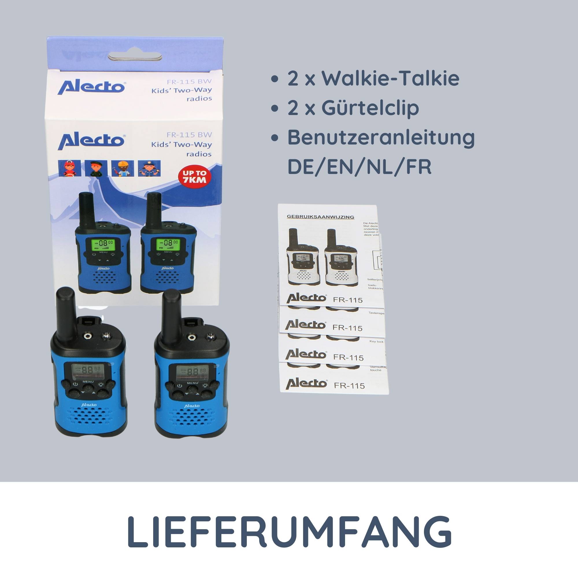 Alecto FR-115BW - Zwei Walkie-Talkies für echte Abenteurer Entdecken Sie das ultimative Kommunikationsmittel für Ihr nächstes Abenteuer! Das Alect