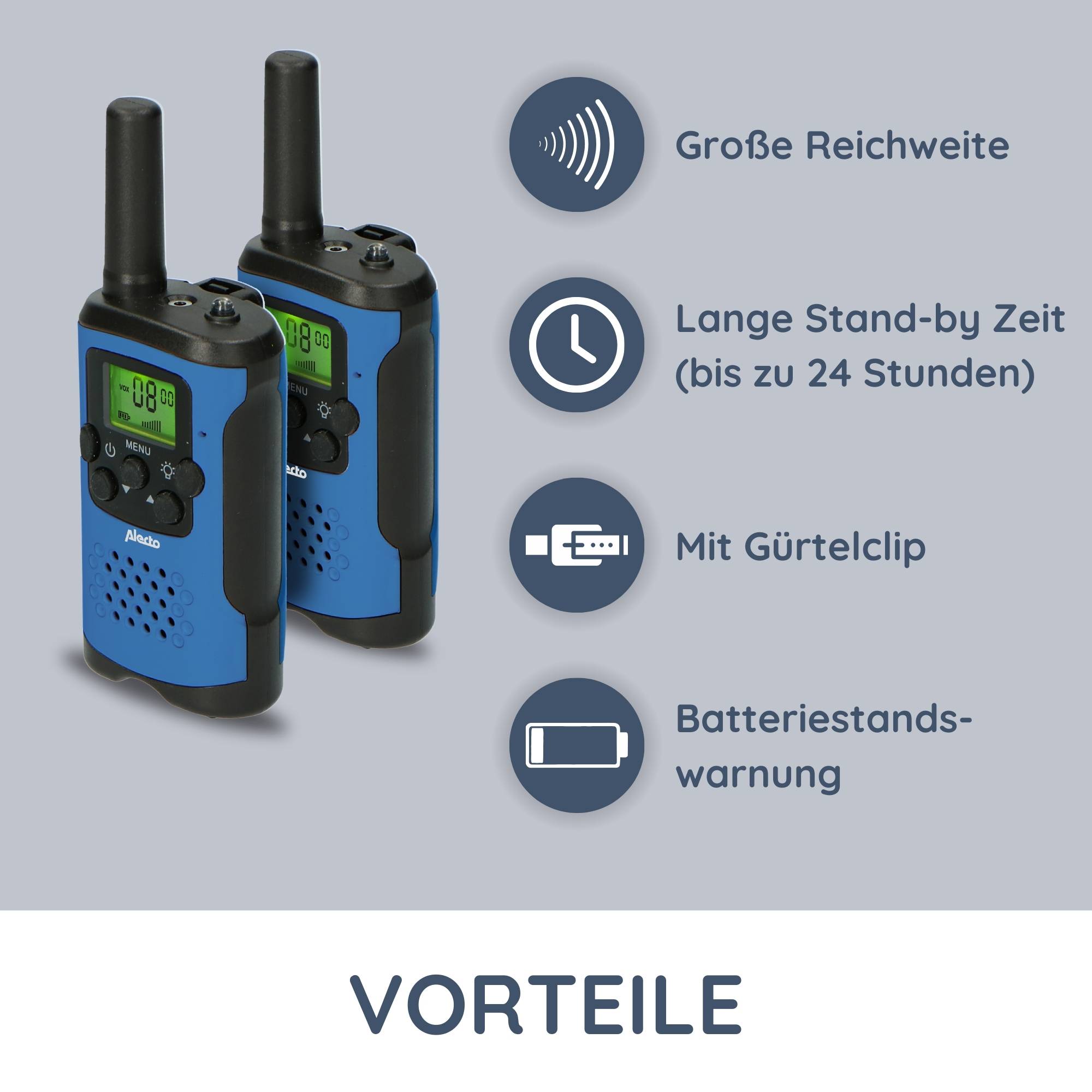 ALECTO FR-115BW Walkie-Talkie-Set, blau/schwarz
