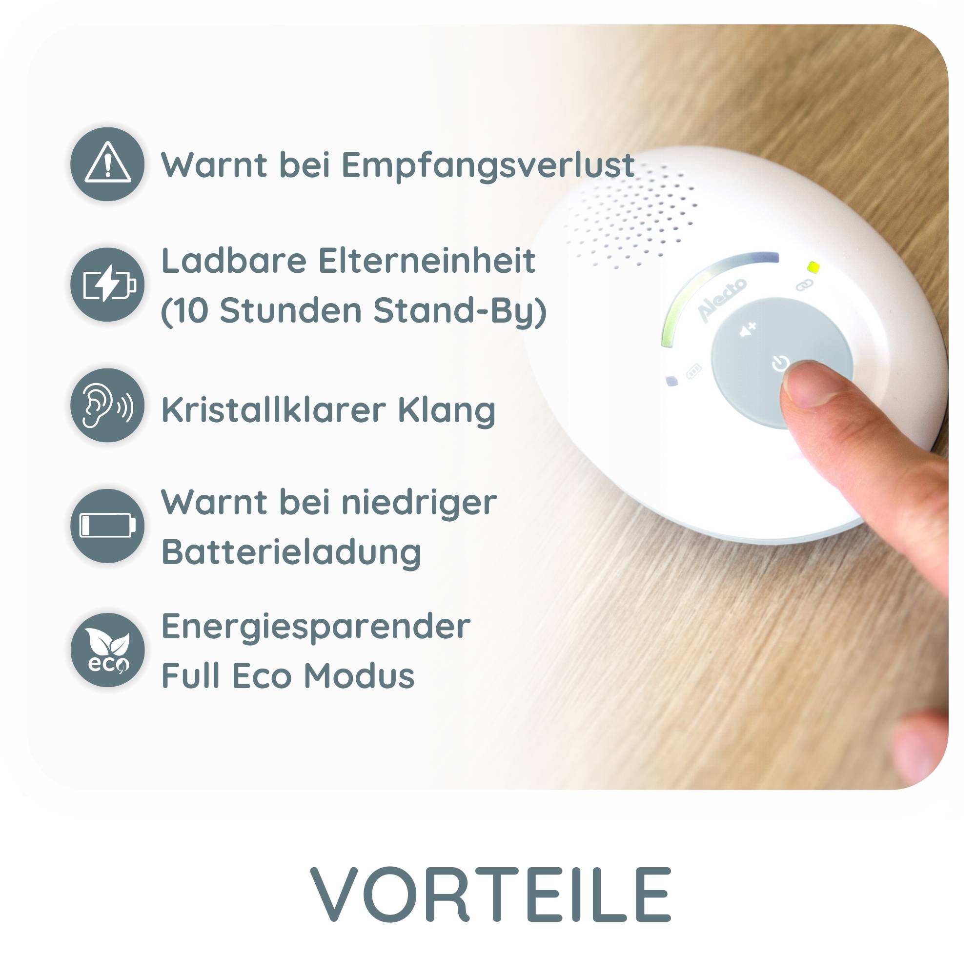 Alecto Baby DBX110 DECT Babyphone: Sicherheit und Klarheit für Ihr ZuhauseWenn Sie Energie sparen und minimale Strahlung wünschen, sind die Alecto