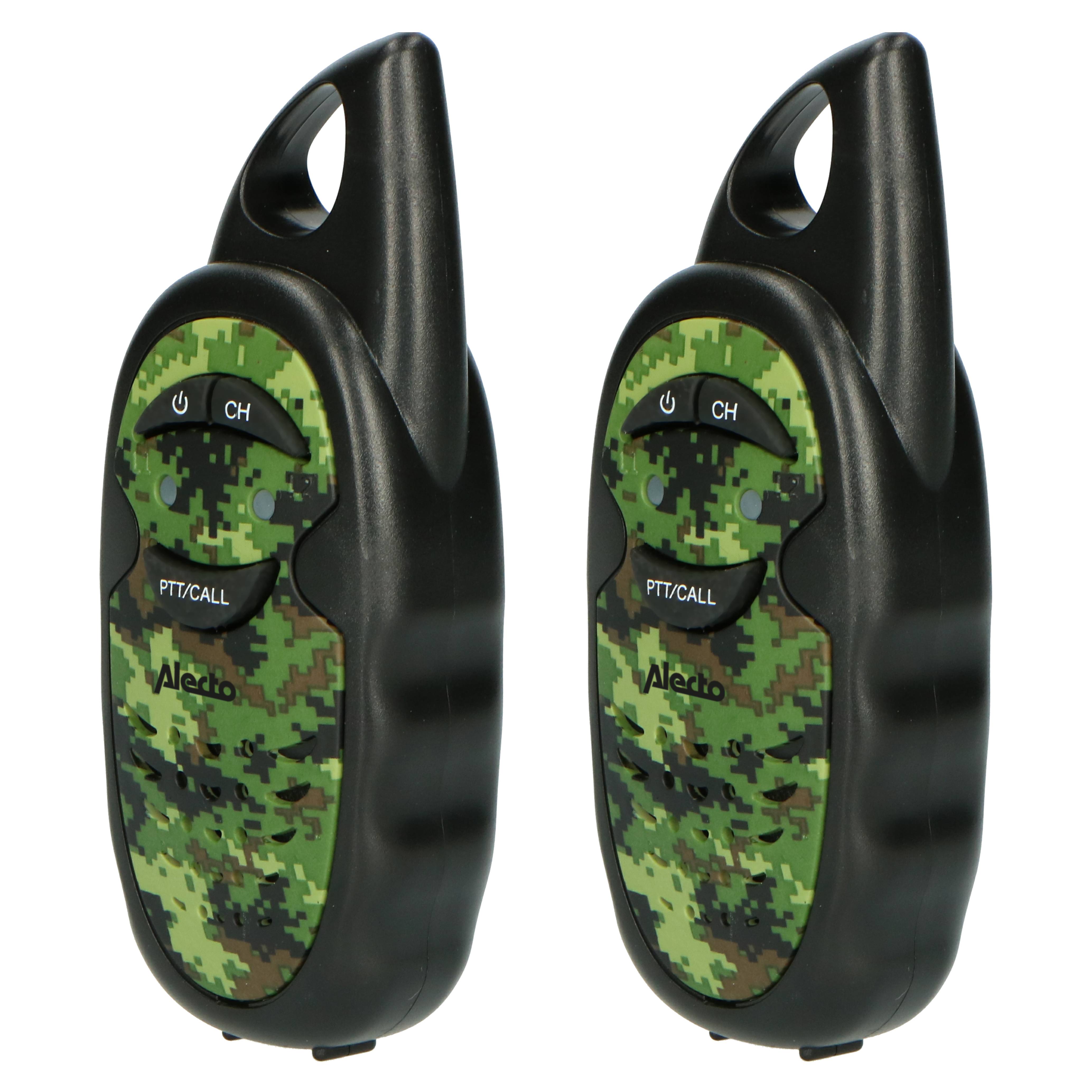 Alecto FR-05CAMO - Set mit zwei Walkie Talkies für Kinder, Reichweite von bis zu 3 Kilometern, Camouflage