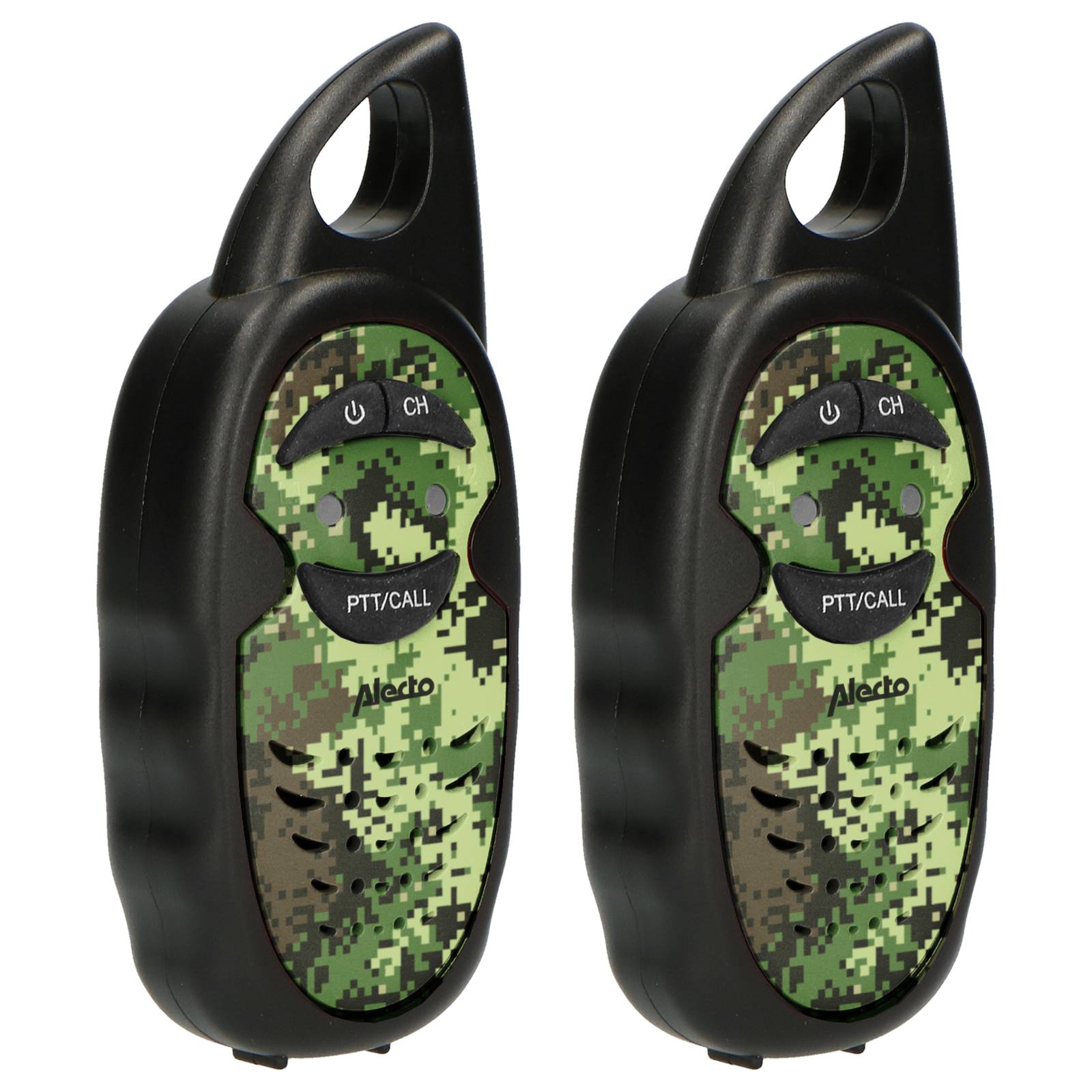 Alecto FR-05CAMO - Set mit zwei Walkie Talkies für Kinder, Reichweite von bis zu 3 Kilometern, Camouflage
