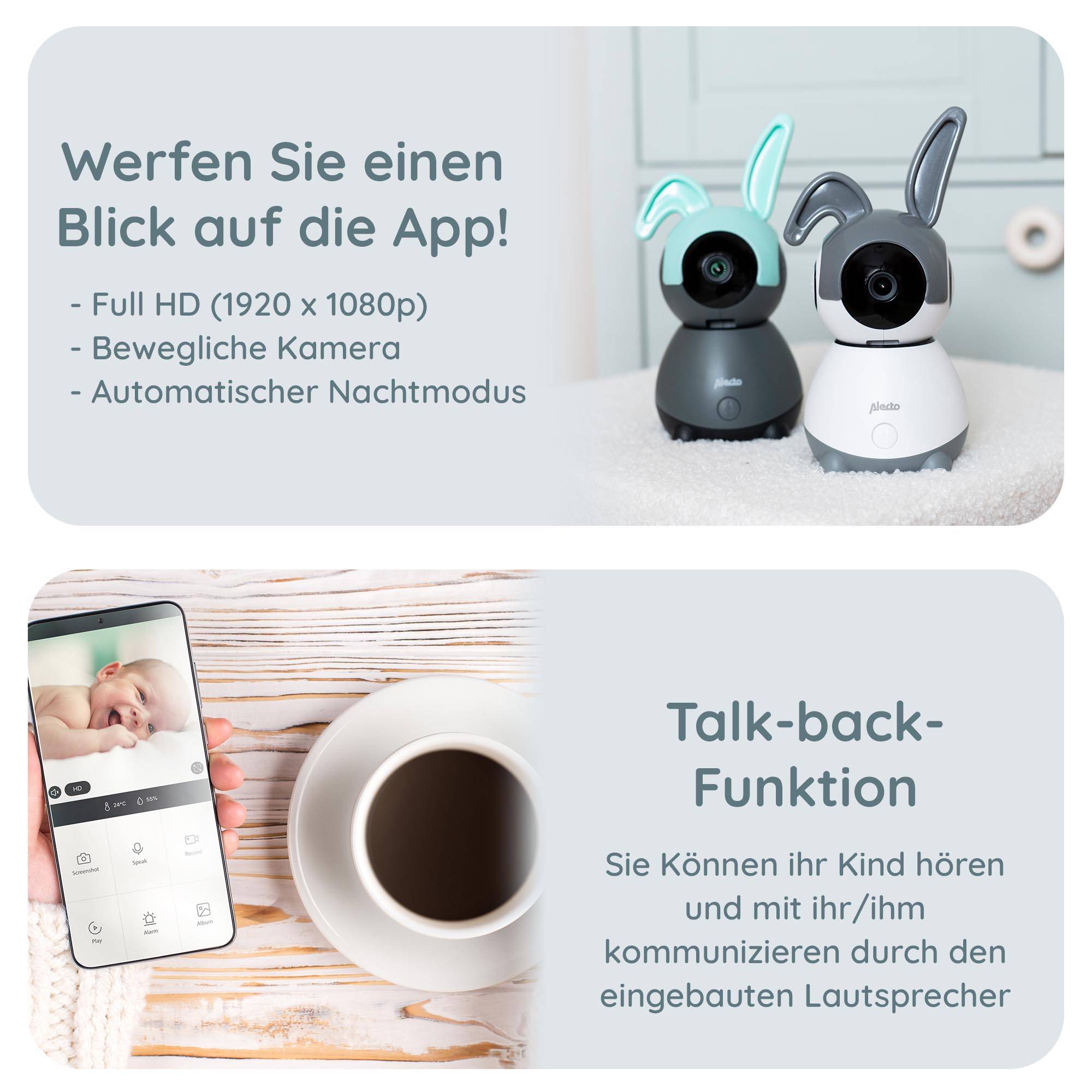 Verwandeln Sie Ihr Zuhause in einen sicheren Hafen mit dem Alecto SMARTBABY10 WLAN-BabyphoneGeben Sie Ihrem Baby die Freiheit, zu erkunden, während