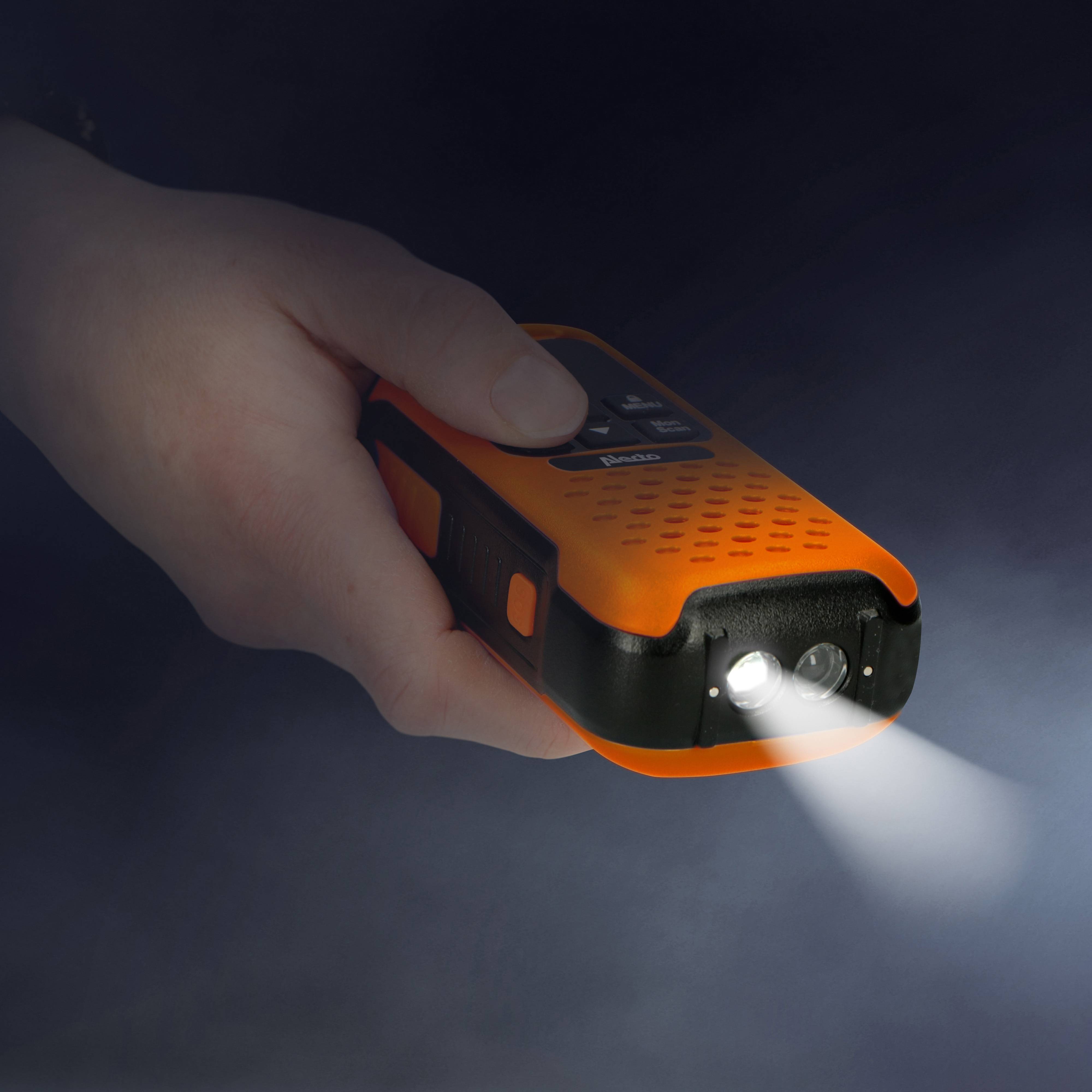 Alecto FR300OE - Robustes Funkgerät, Reichweite von bis zu 10 Kilometern, Orange/Schwarz