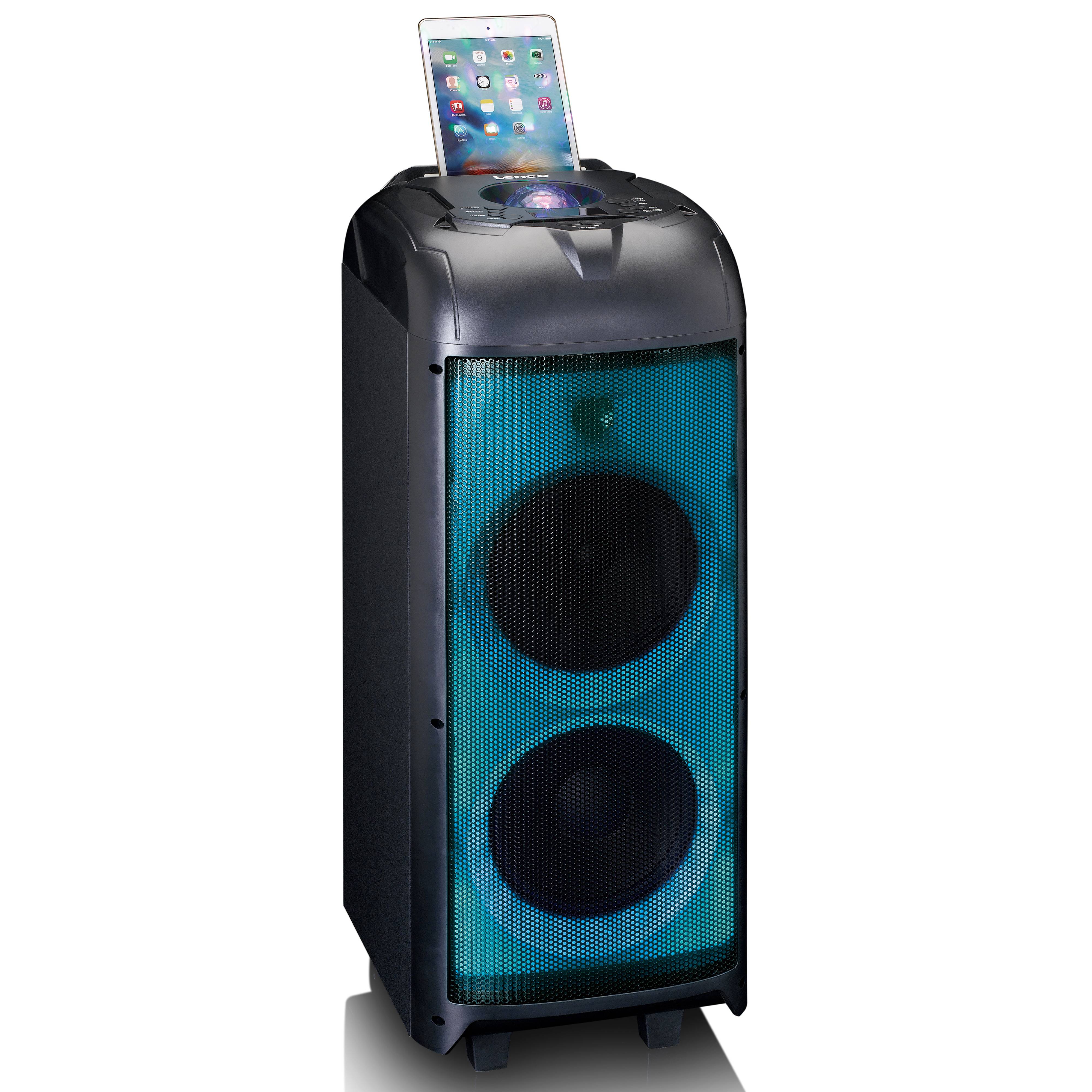 Lenco PA-260: Der ultimative PartylautsprecherDer Lenco PA-260 hebt Ihre Party auf das nächste Level! Ausgestattet mit einer Diskokugel und