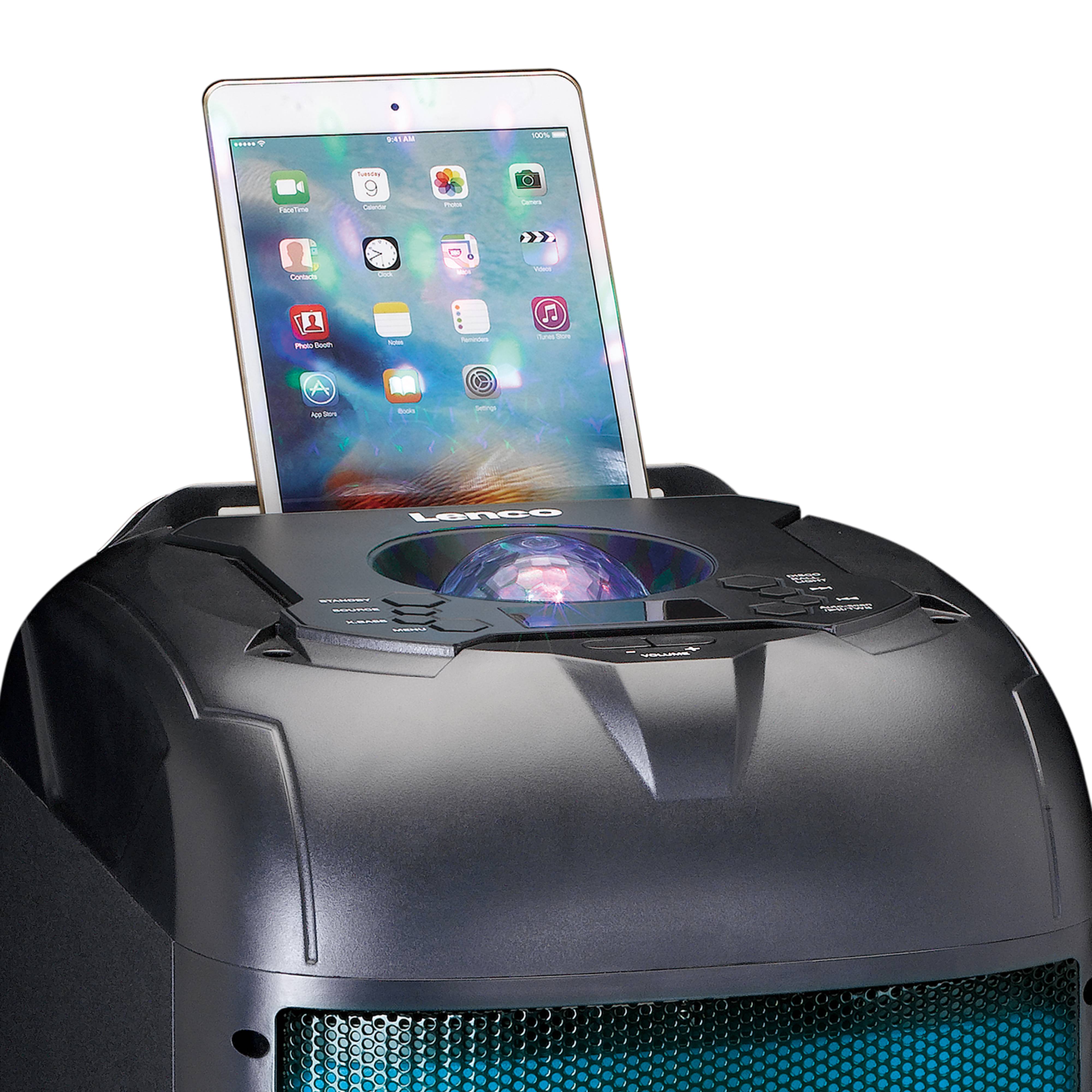 Lenco PA-260: Der ultimative PartylautsprecherDer Lenco PA-260 hebt Ihre Party auf das nächste Level! Ausgestattet mit einer Diskokugel und