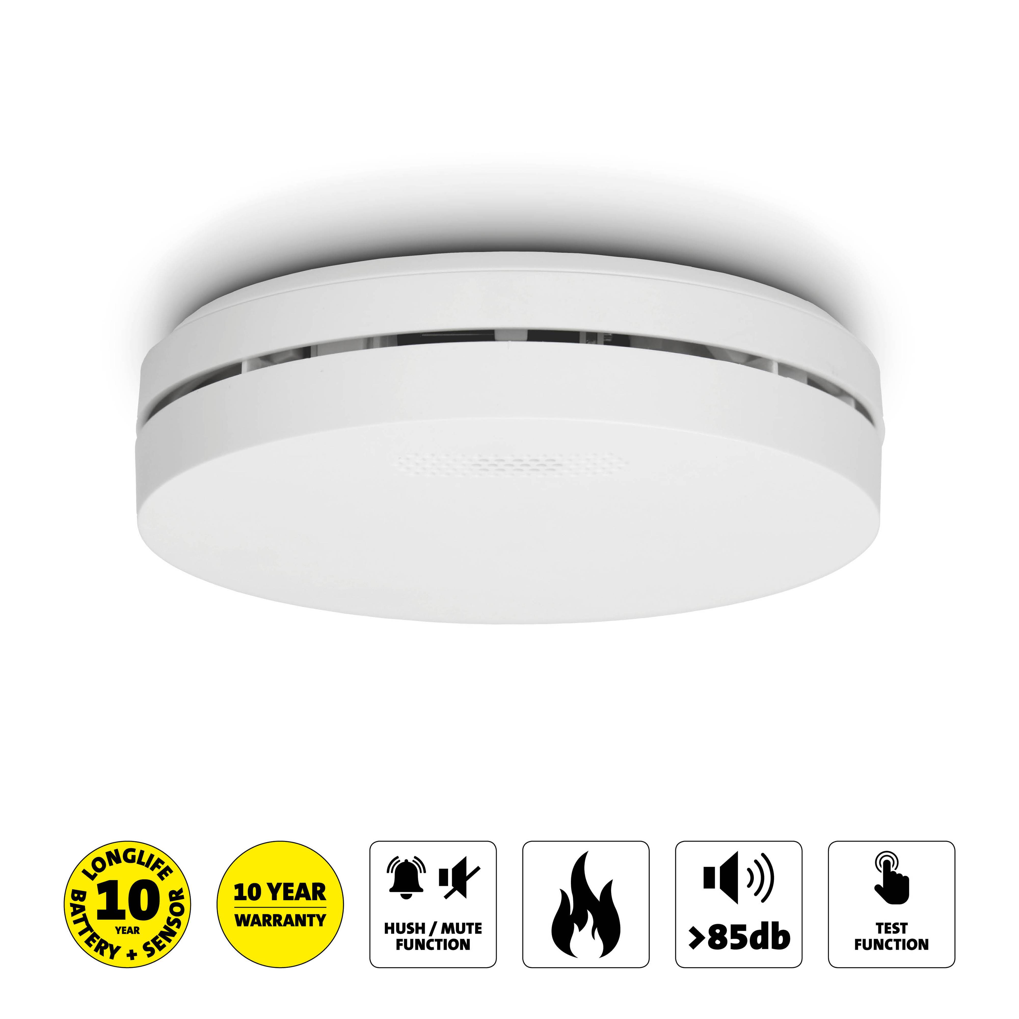 Erleben Sie Sicherheit neu mit dem Alecto SA300 Rauchmelder Der Alecto SA300 Rauchmelder besticht durch sein extra dünnes, elegantes Design, das