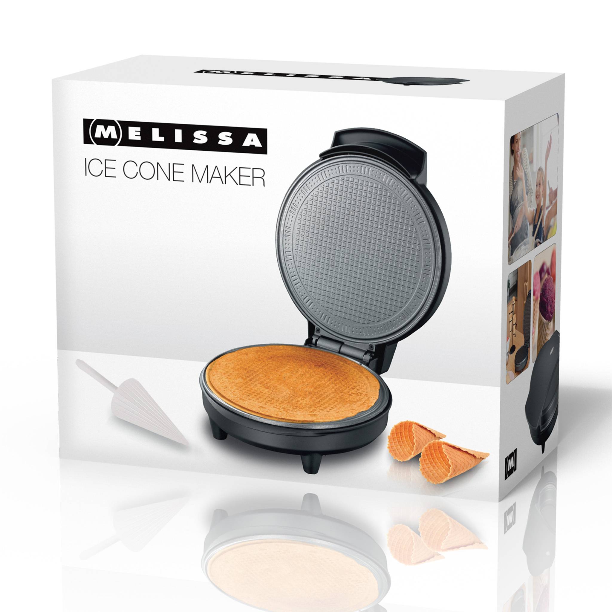 Mit diesem Eiswaffelgerät von Melissa können Sie zu Hause frische, klassische Eiswaffeln zubereiten. Es ist einfach zu bedienen und wird mit einer